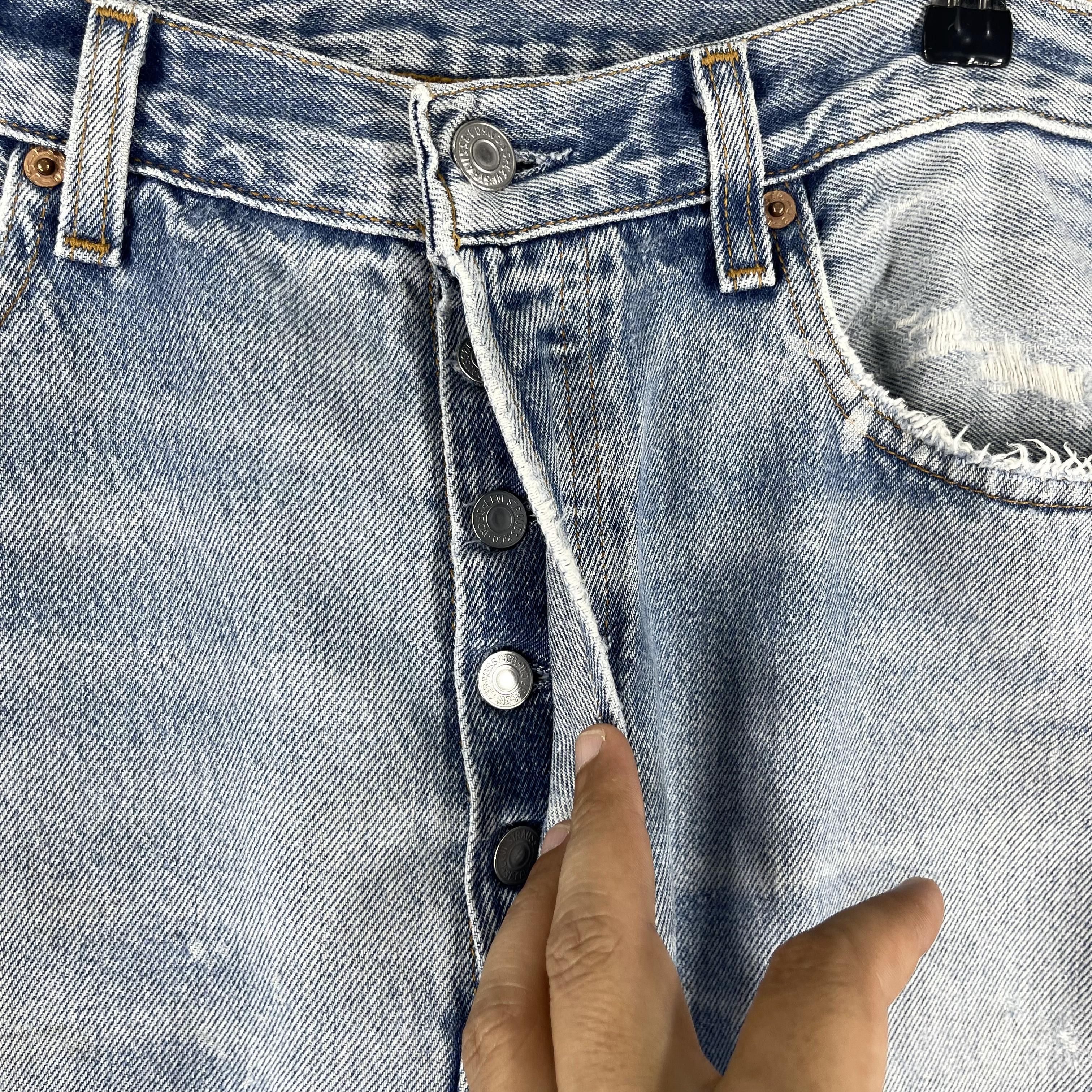 Levi's × Vintage W33 L30 Vintage Levis 501 Usa Distressed Knee Ripped Jeans Size US 33 - 3 Thumbnail