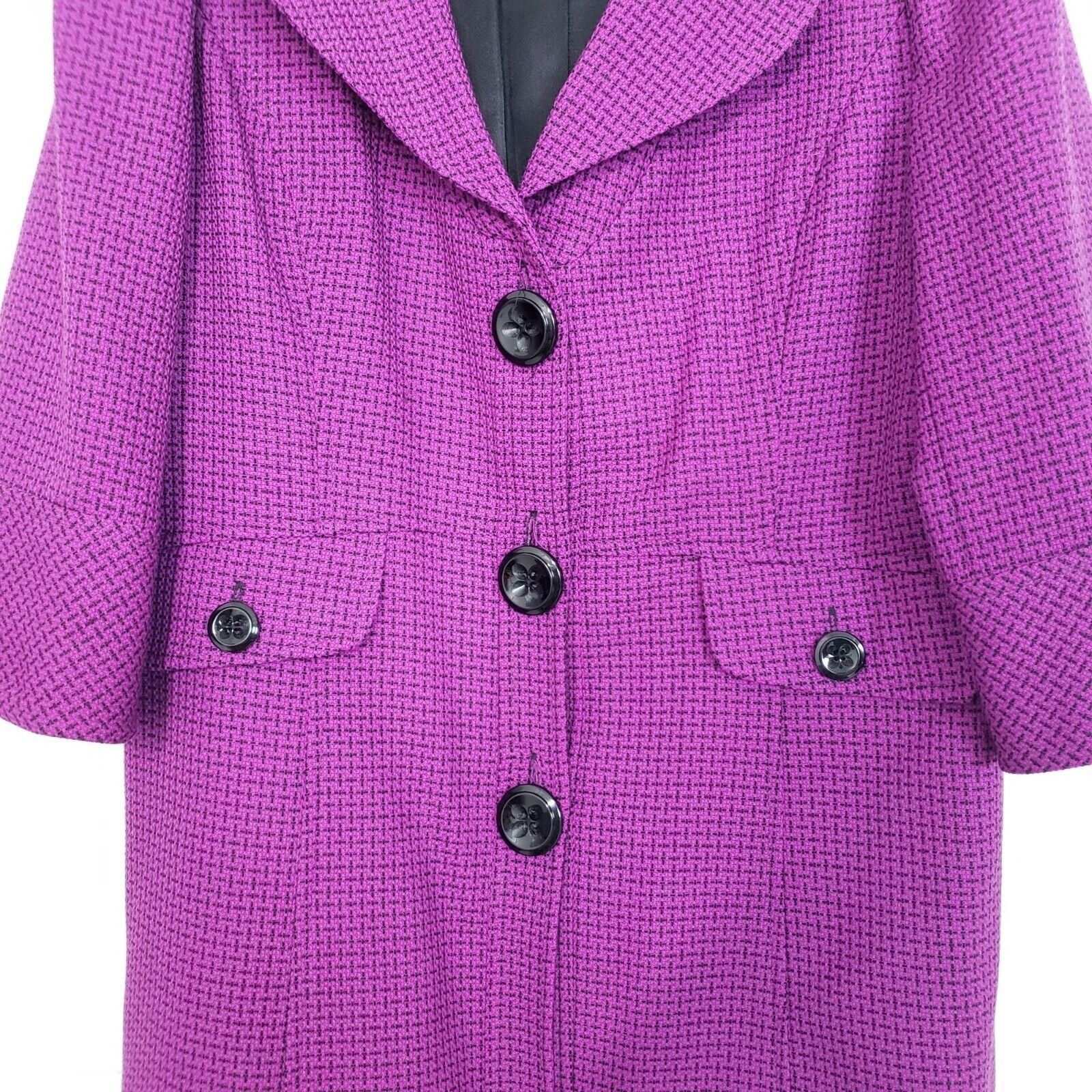 Designer Mary Kay Wool Blend Consultant Coat Womens Size 12 Purple Size XL / US 12-14 / IT 48-50 - 3 Thumbnail