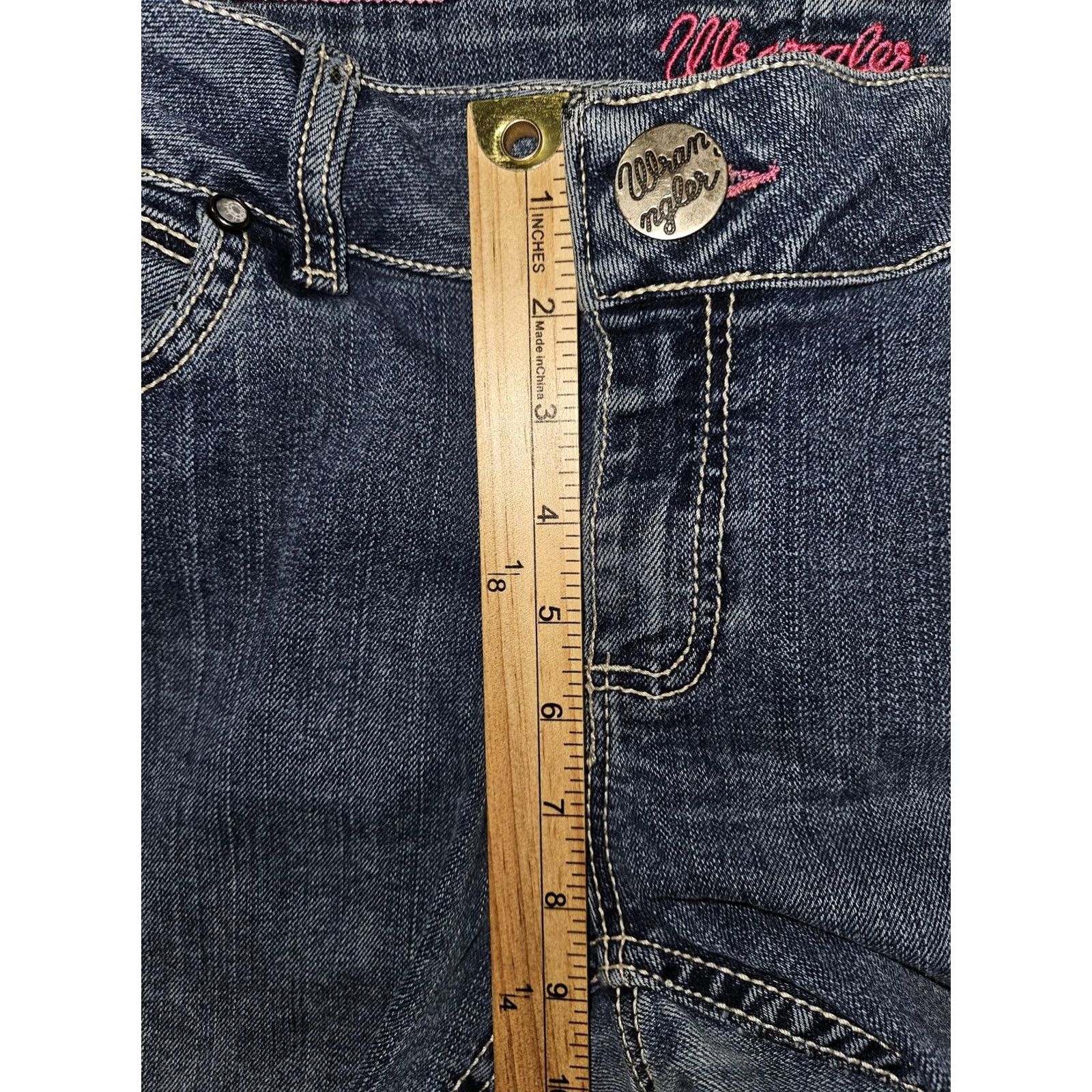 Wrangler VINTAGE Wrangler Jeans Womens Bootcut 9/10 32 Blue Embroidered Pockets Stretch Denim 10MWZ Womens Jeans Size 30" / US 8 / IT 44 - 5 Thumbnail