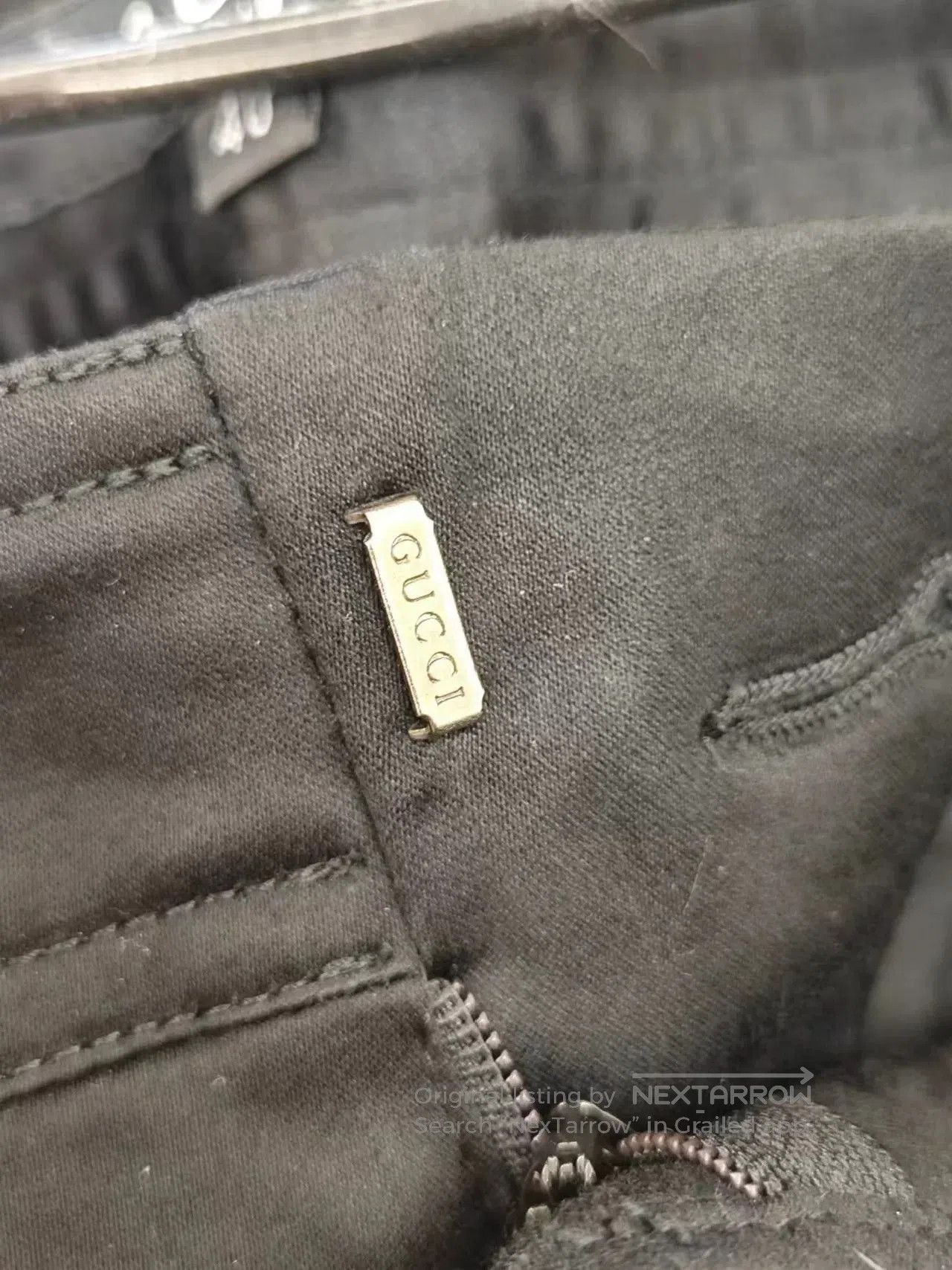 Japanese Brand Gucci Women's Black Casual Straight-Leg Pants. Size 39" - 6 Thumbnail