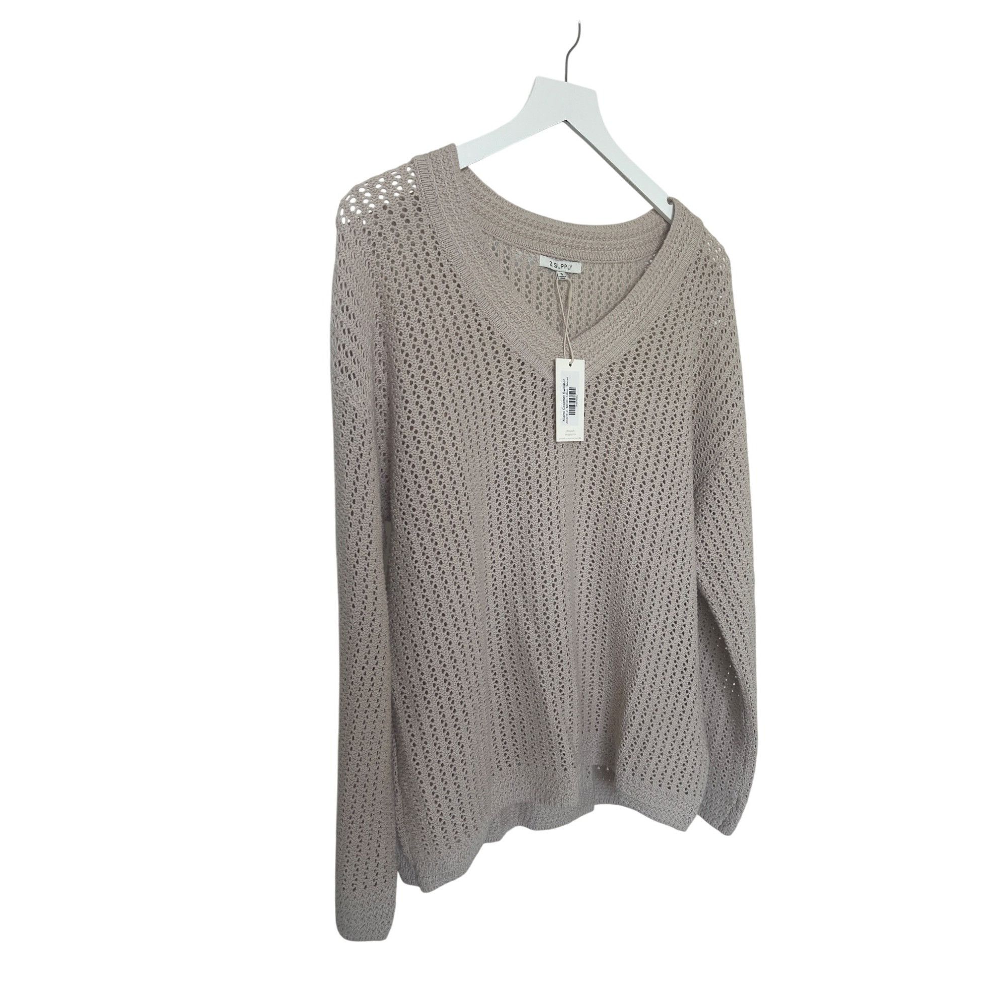 Z Supply Z Supply Kiami Natural Color Crochet V-Neck Sweater Size S / US 4 / IT 40 - 3 Thumbnail