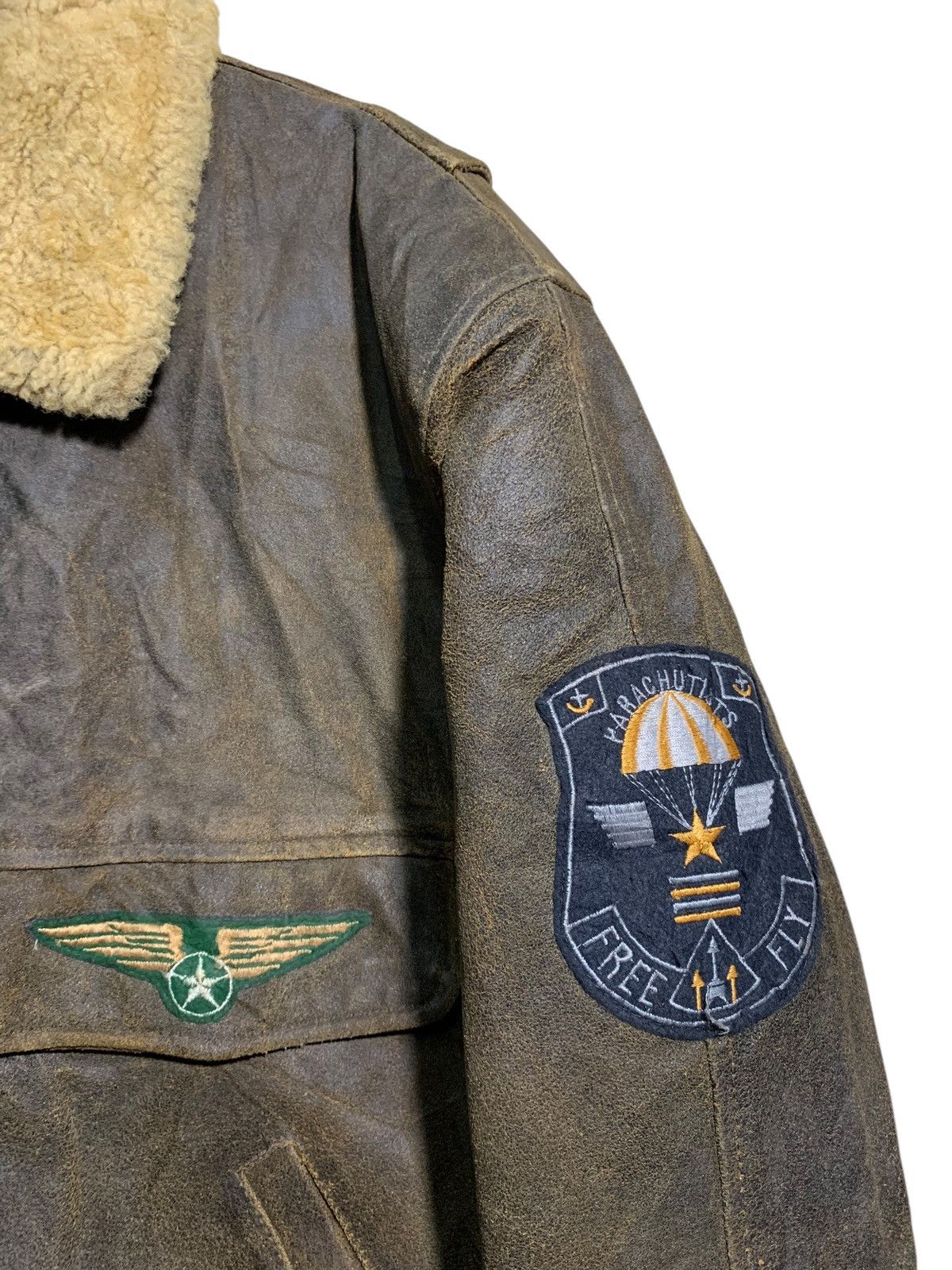 Other 🔥VTG SHEEPSKIN LEATHER FLIGHT JACKETS MADE IN ITALY Size US L / EU 52-54 / 3 - 8 Thumbnail