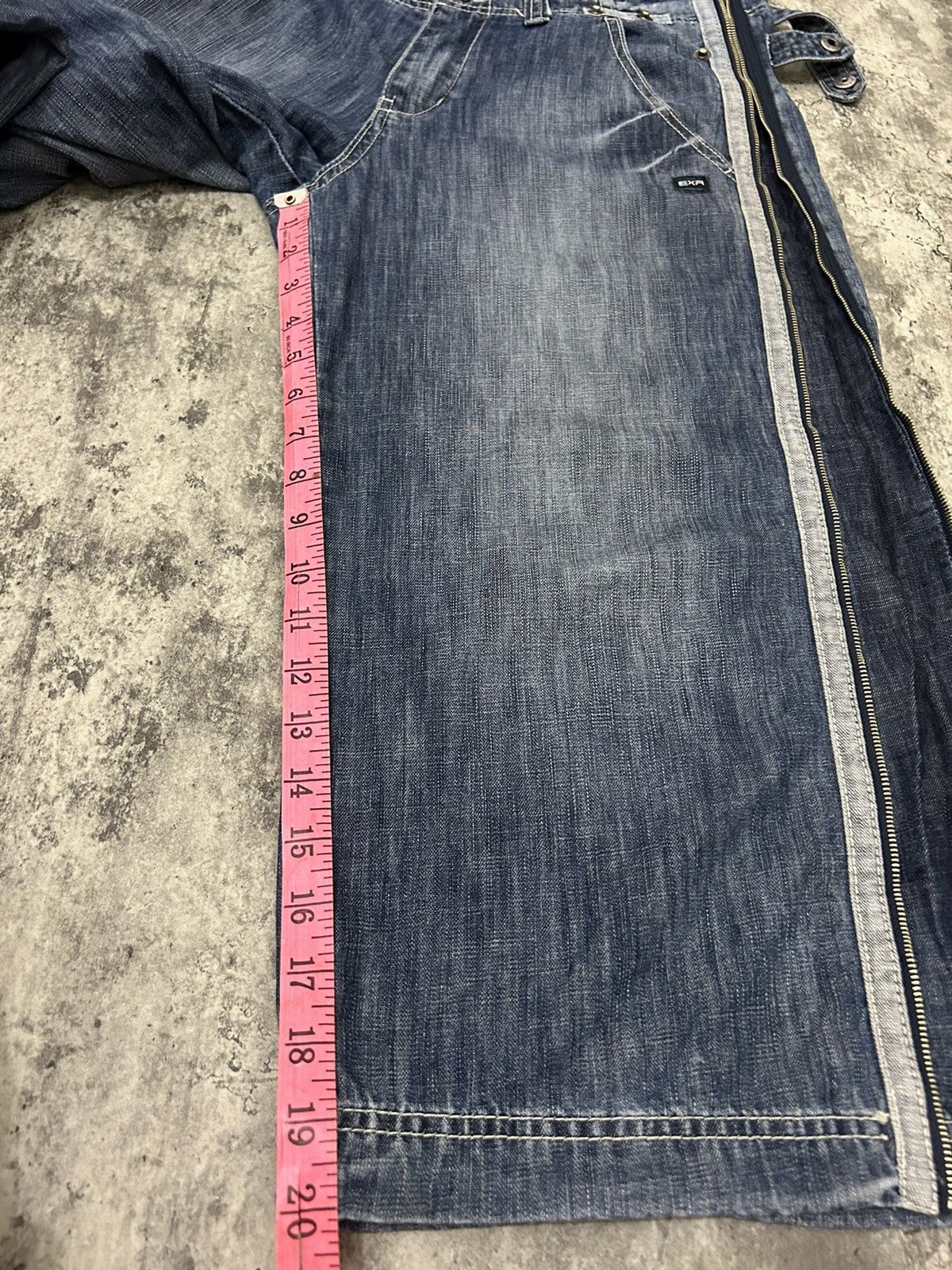 JNCO × Japanese Brand EXR baggy Full Zip jorts Denim Pants Size US 33 - 19 Thumbnail