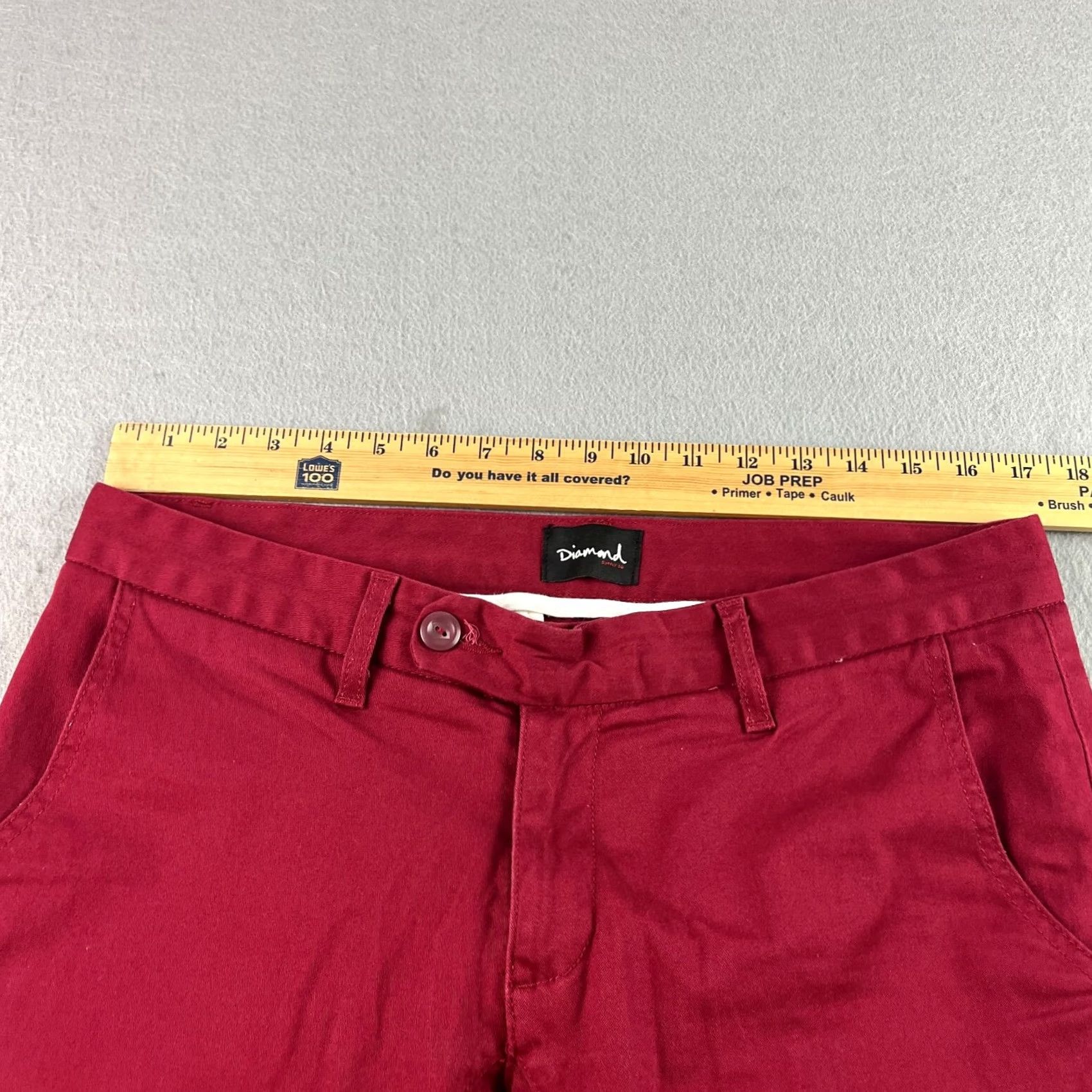 Diamond Supply Co. Diamond Supply Co. Pants Slim Tapered Jogger Mens Size 32 34x29 Red Cotton Front Zip Logo Casual Pants Size US 32 / EU 48 - 6 Thumbnail