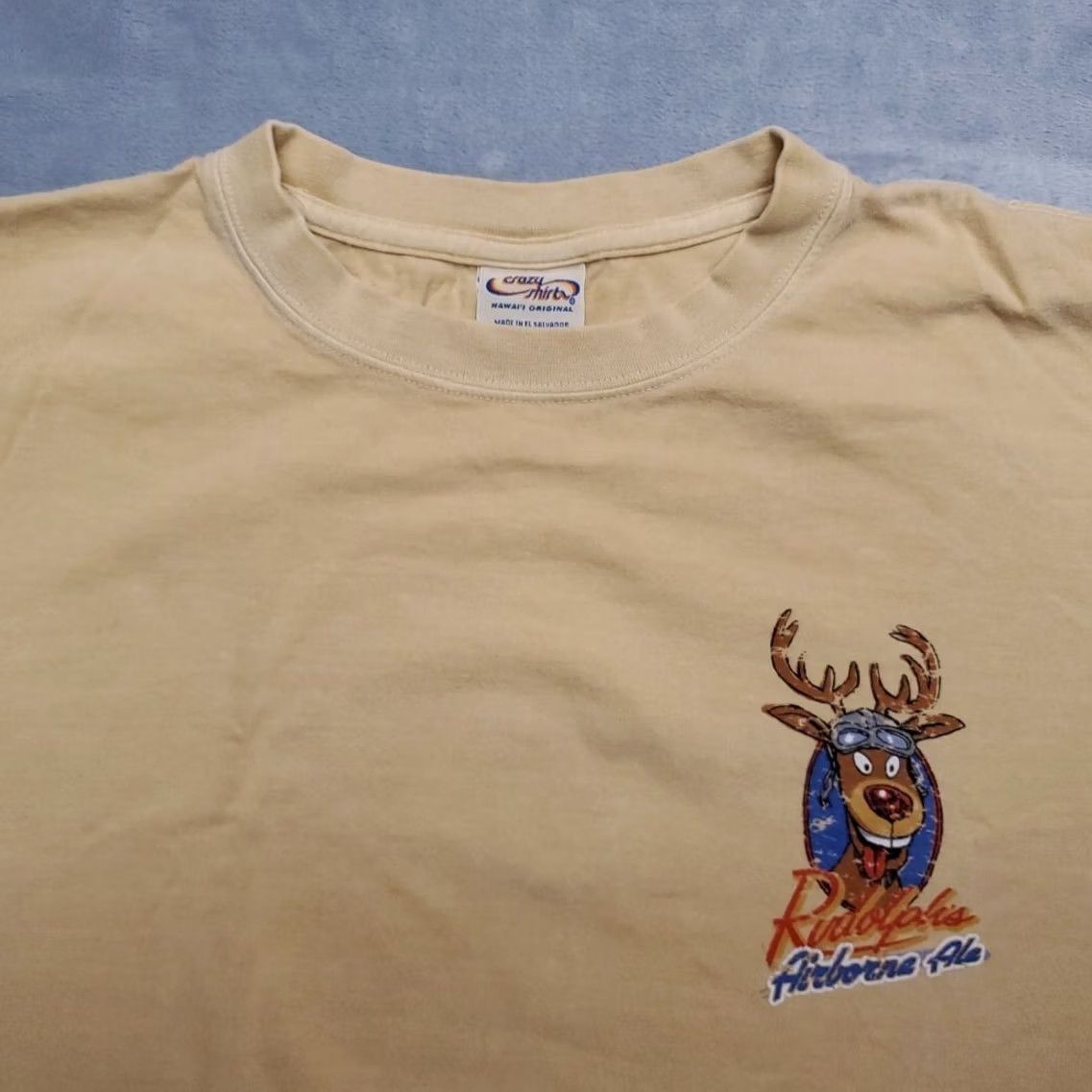 Vintage VINTAGE Crazy Shirts Mens L Beer Dyed Rudolph Airborne Ale Big Elf Brewery Christmas Shirt Size US L / EU 52-54 / 3 - 4 Thumbnail