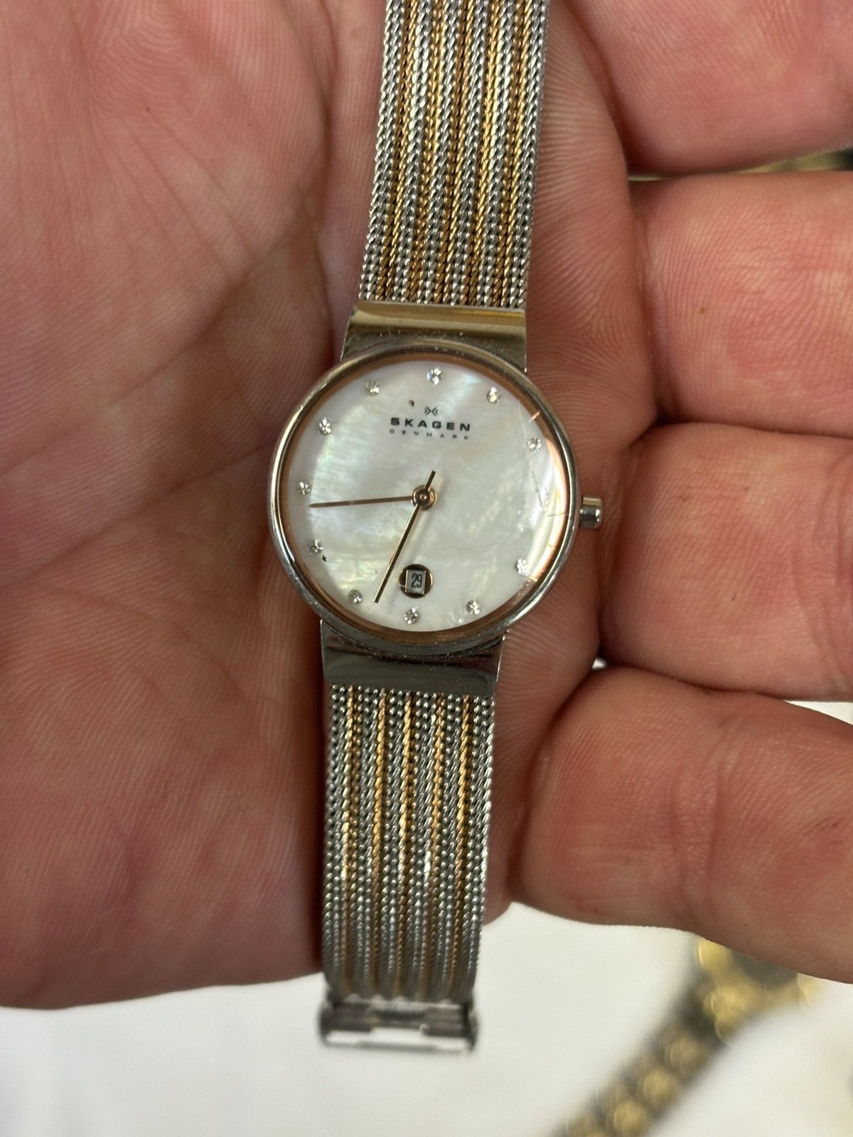 Skagen Skagen Ancher 355SSRS 2-Tone Steel Mesh Watch! New Battery! Size ONE SIZE - 5 Thumbnail