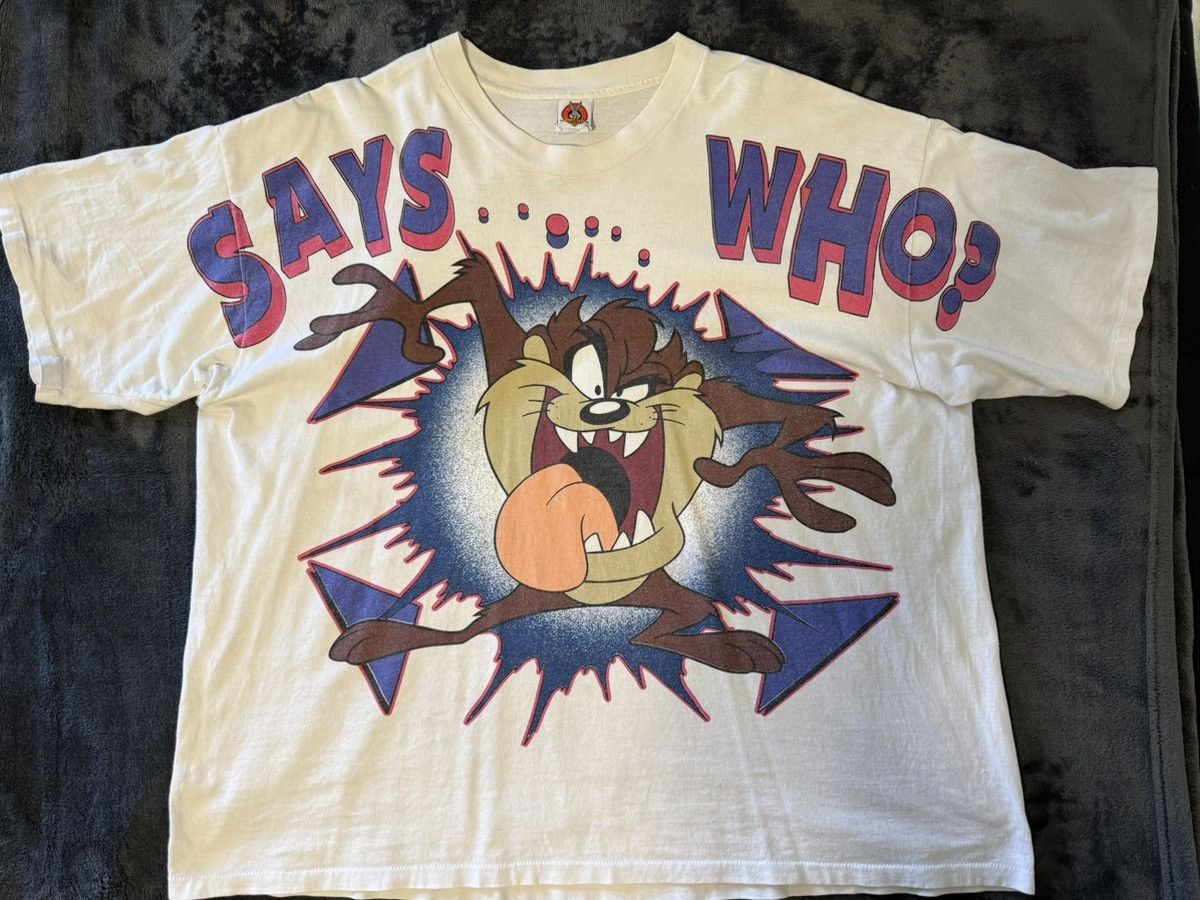 Warner Bros Vintage Looney Tunes Tasmanian Devil 'Says Who?' Size US XL / EU 56 / 4 - 2 Thumbnail