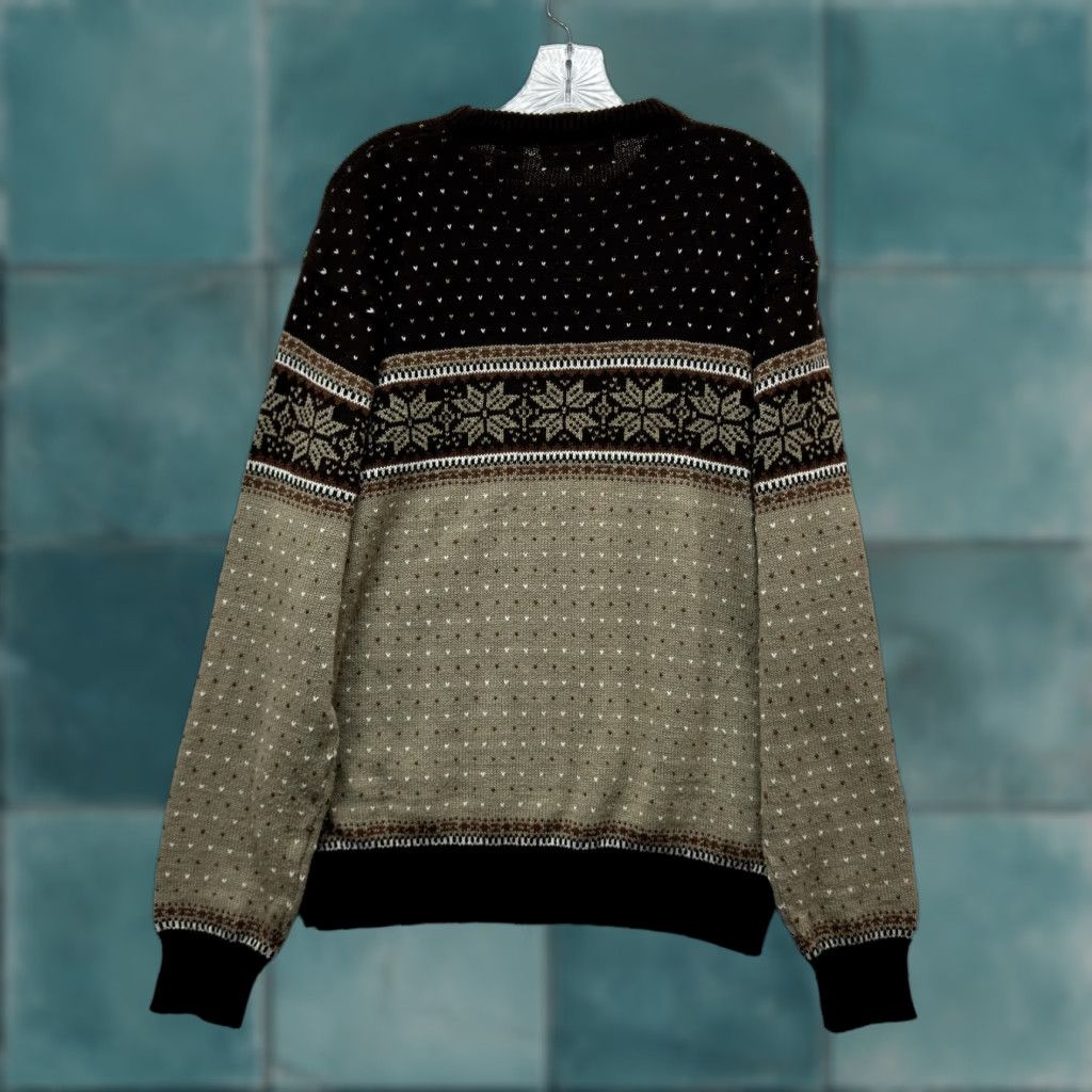 Vintage VINTAGE Astor One Sweater XL Mens Brown Winter Knit Fair Isle Icelandic Nordic Geometric Mens, XL, Brown, Geometric, 1990s Size US XL / EU 56 / 4 - 1 Thumbnail