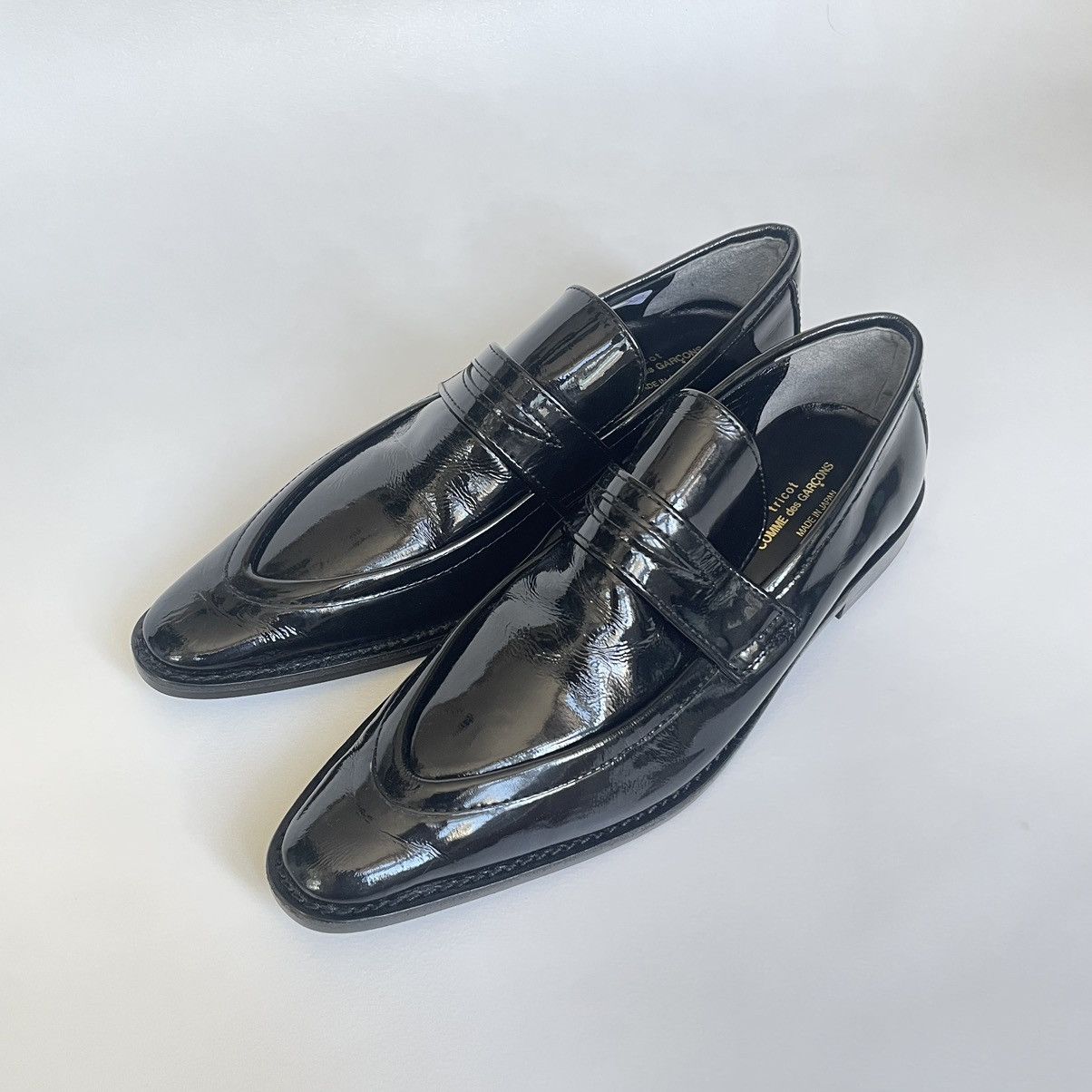 Comme des Garcons ‘Pointy’ Black Patent Leather Loafers Size US 7 / IT 37 - 2 Thumbnail