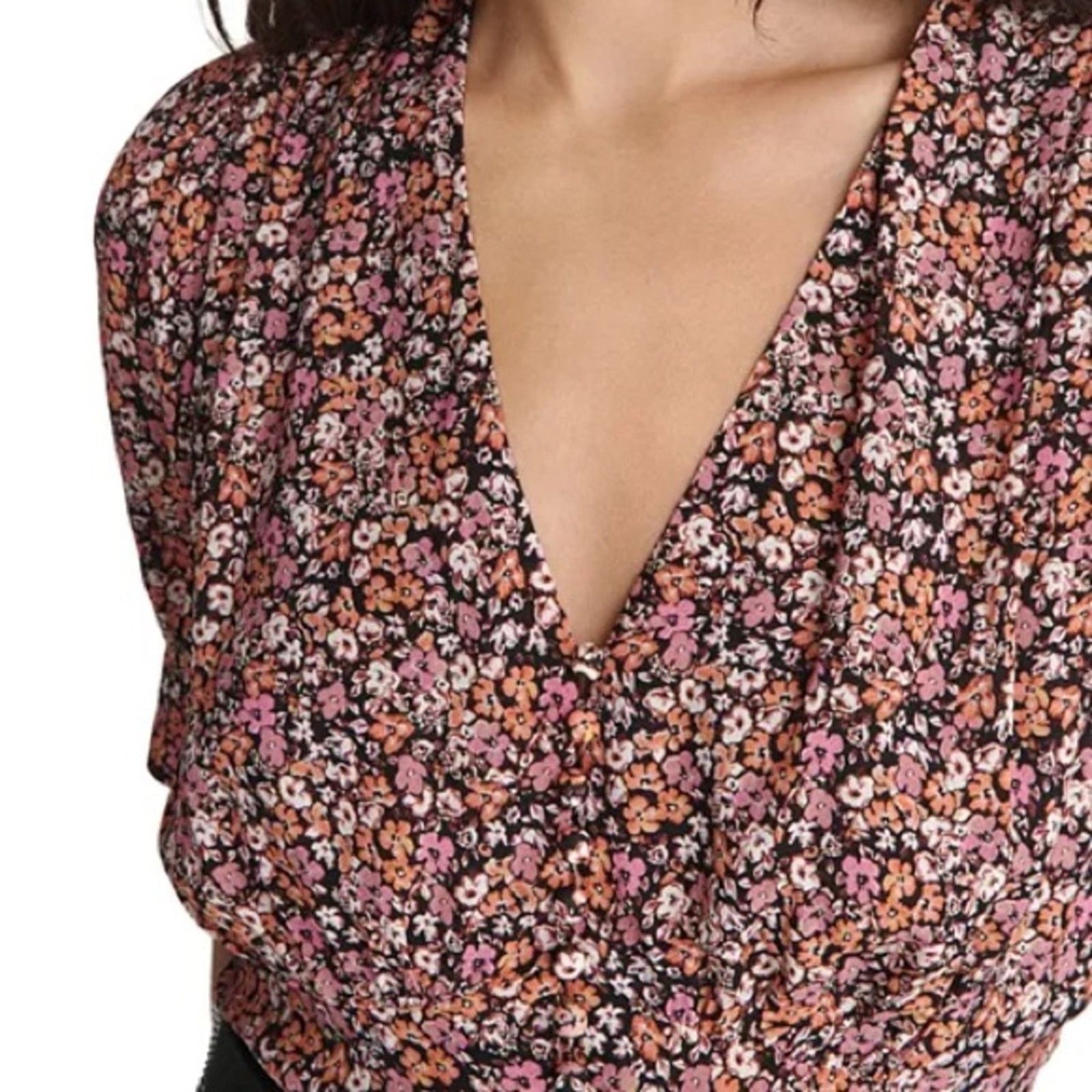 The Kooples THE KOOPLES $355 Floral Print Midi Dress Pink Sz 1 (S) Size S / US 4 / IT 40 - 12 Thumbnail