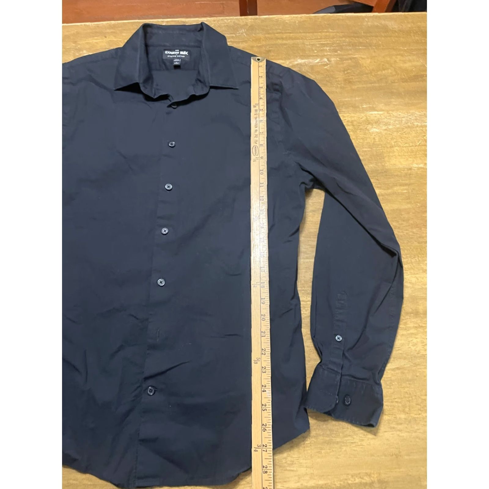Express Express Shirt, Mens Size Large, 16-16.5, Black, Button Up, Long Sleeve, Slim, 1MX, Express, Casual, Regular, Fall/Spring/Summer, Mens Size US L / EU 52-54 / 3 - 4 Thumbnail