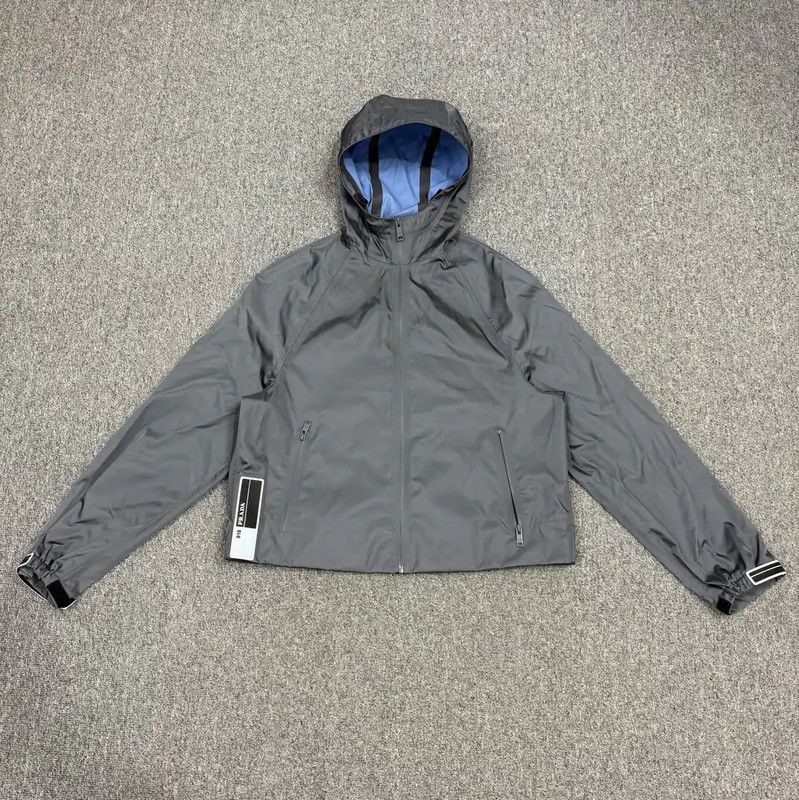 Prada Prada Men's Gray Polyester Hooded Jacket Size US S / EU 44-46 / 1 - 1 Thumbnail