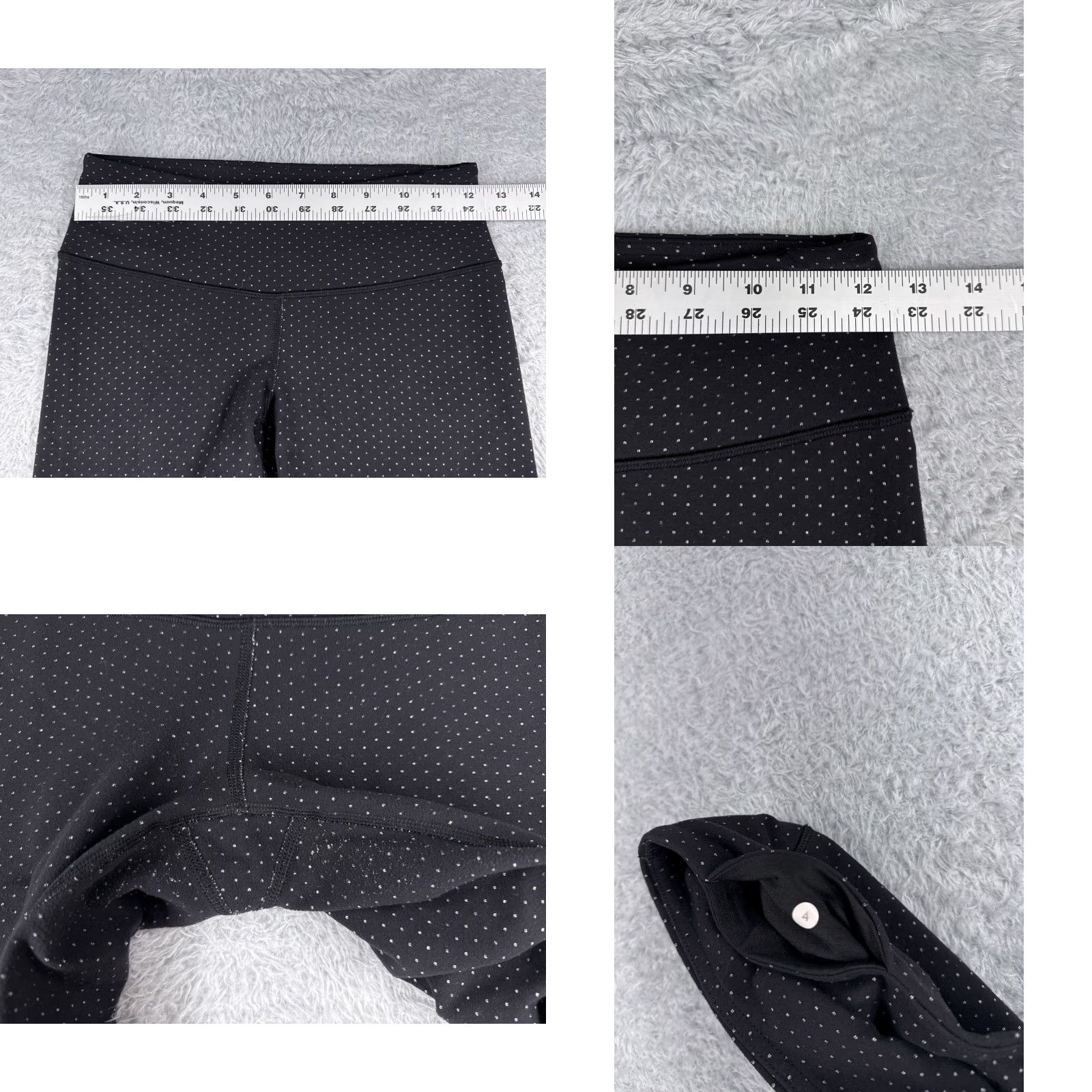 Lululemon Lululemon Wunder Under Pants Womens 4 Black Polka Dot Crop 25" Yoga Gym Casual Size 27" / US 4 / IT 40 - 8 Thumbnail