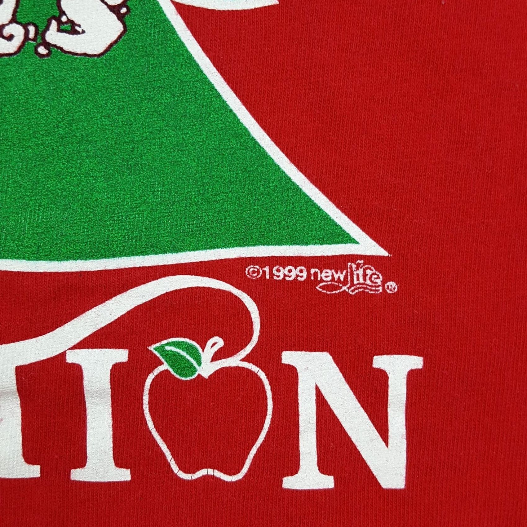 Lee VINTAGE Lee Christmas Tree Teacher T-Shirt Mens Medium Red 90s Y2K Retro Cartoon Holiday Xmas Graphic Print Xmas Tree Gift Size US M / EU 48-50 / 2 - 4 Thumbnail