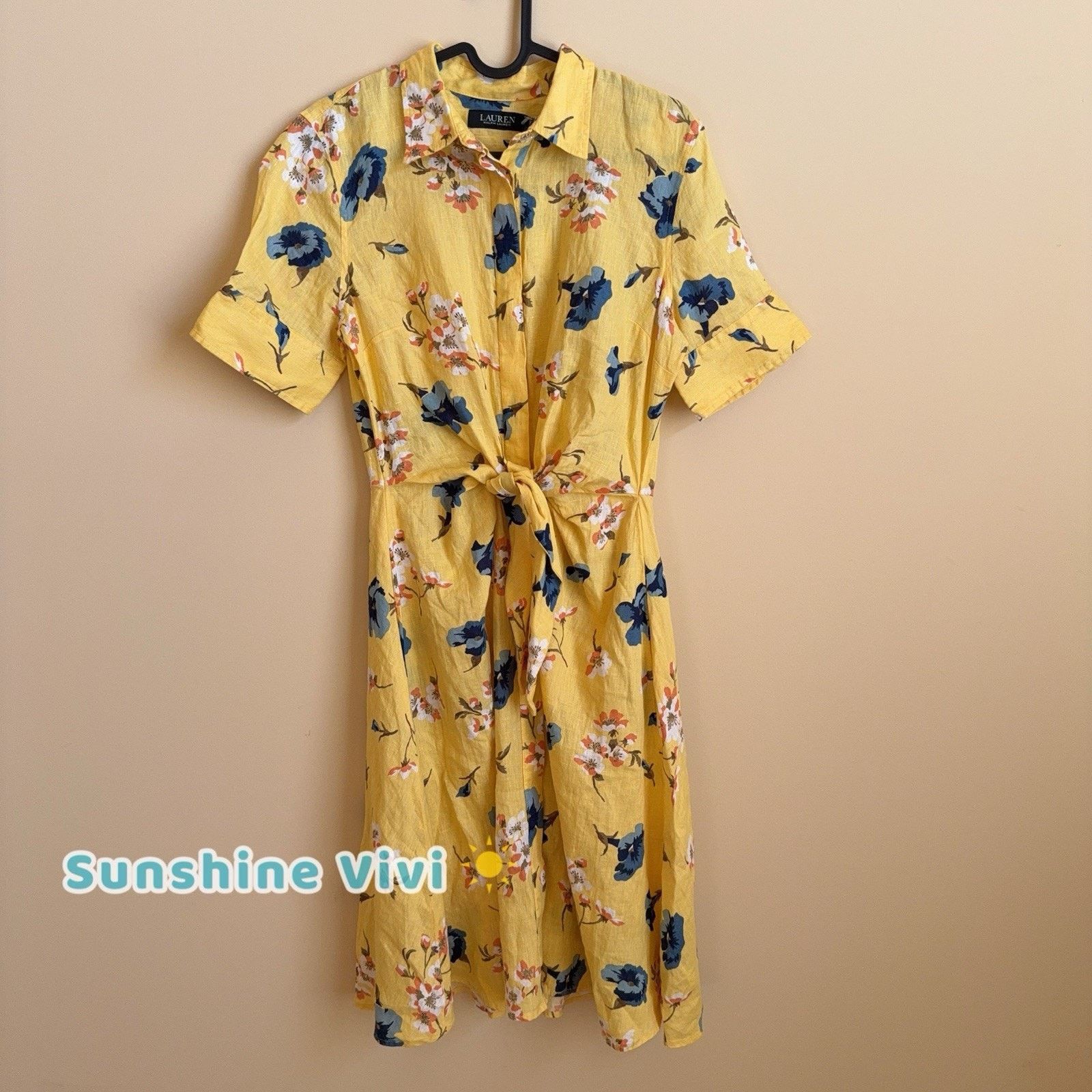 Polo Ralph Lauren NWT Polo Ralph Lauren Floral Woman Dress Yellow Short Sleeve Size S / US 4 / IT 40 - 1 Thumbnail