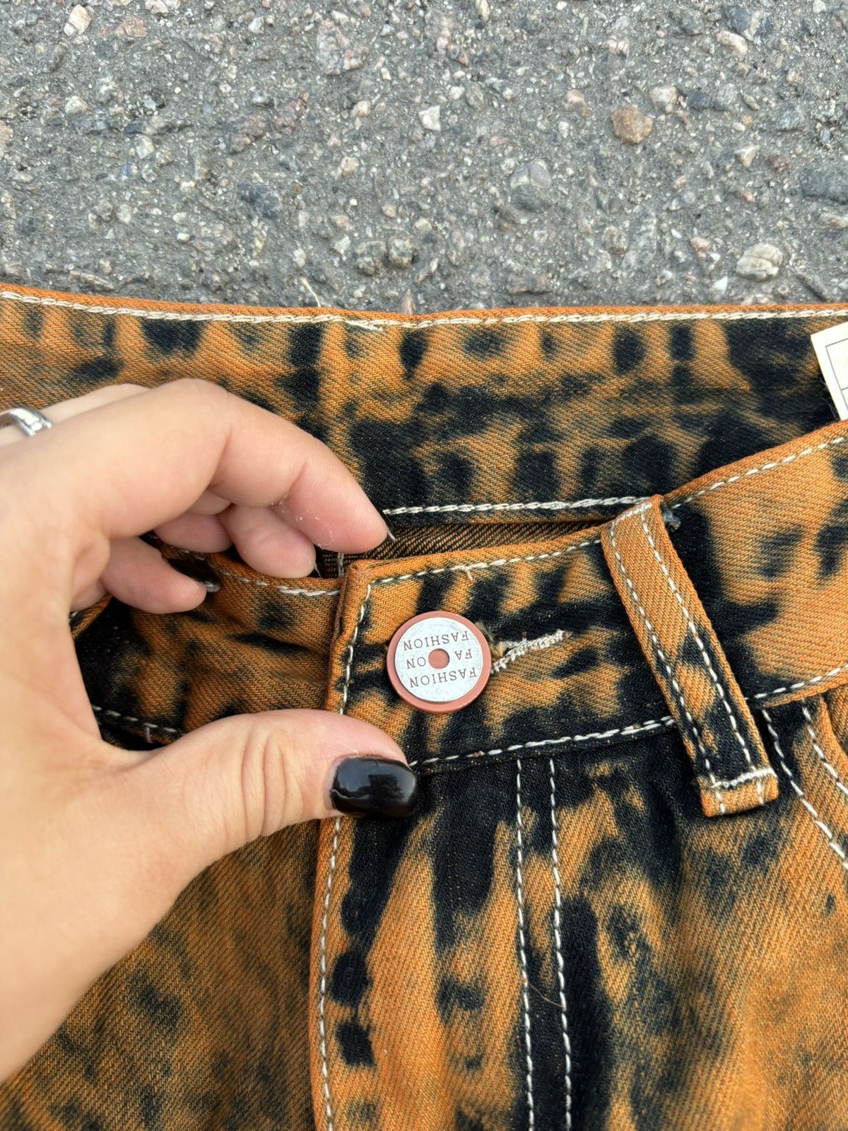 Hysteric Glamour × Japanese Brand Archieve Acid wash Distressed Rusty flare Sashiko Pants Size 32" / US 10 / IT 46 - 2 Thumbnail