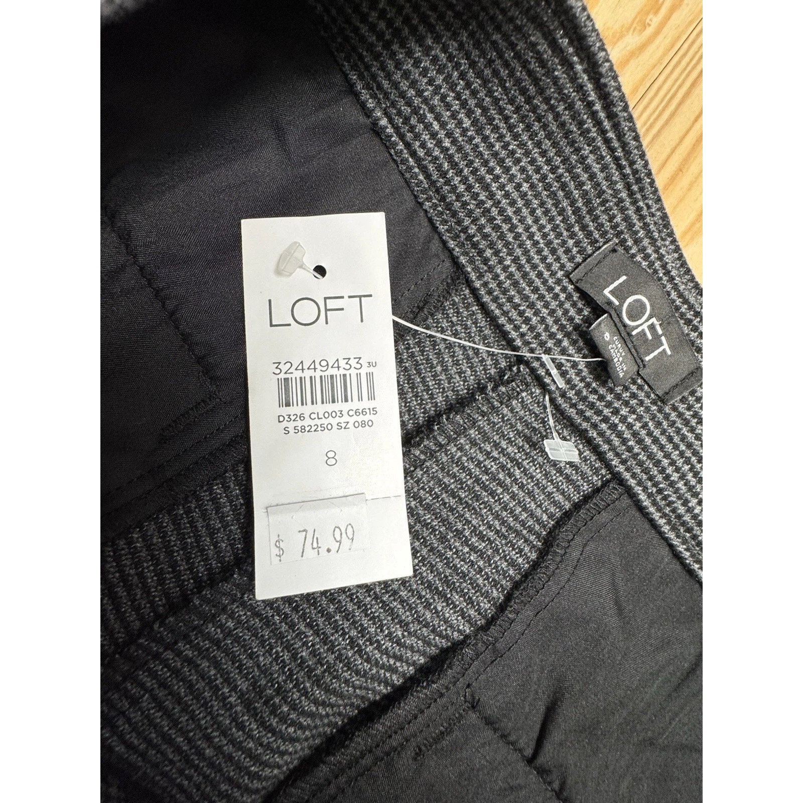 Loft Loft NWT Button Pocket Trouser Pants Size 8 Black/Gray Size 30" / US 8 / IT 44 - 5 Thumbnail