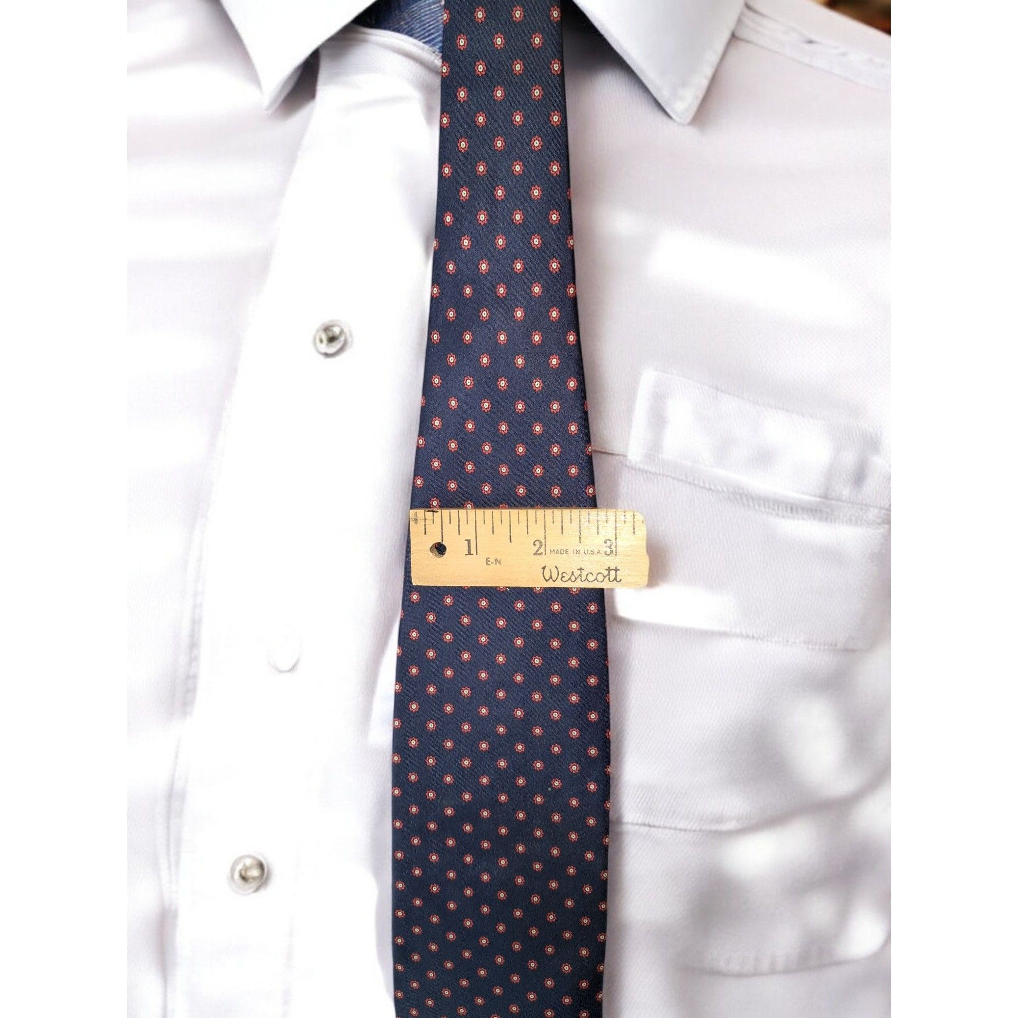 Other Antiche Seterie Fiorentine Blue Patterned 100% Silk Tie Made Size ONE SIZE - 6 Thumbnail