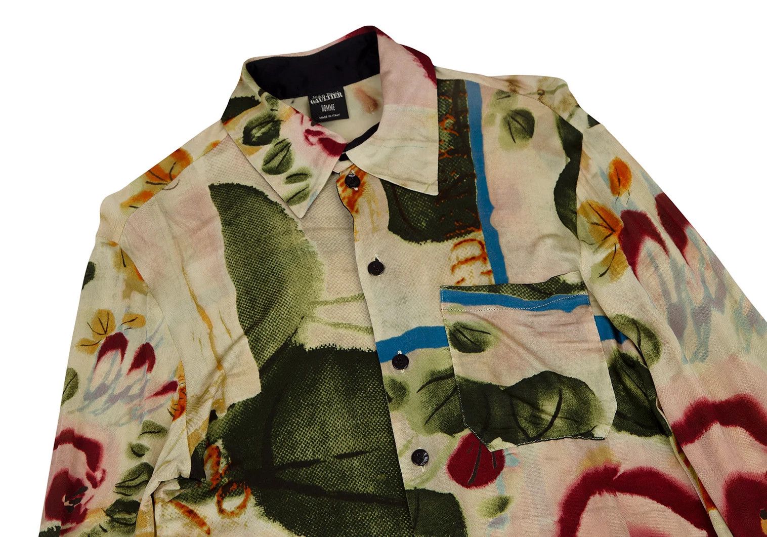 Jean Paul Gaultier Abstract Print Rayon Shirt in Multi Color, Size 46 Size US S / EU 44-46 / 1 - 2 Thumbnail