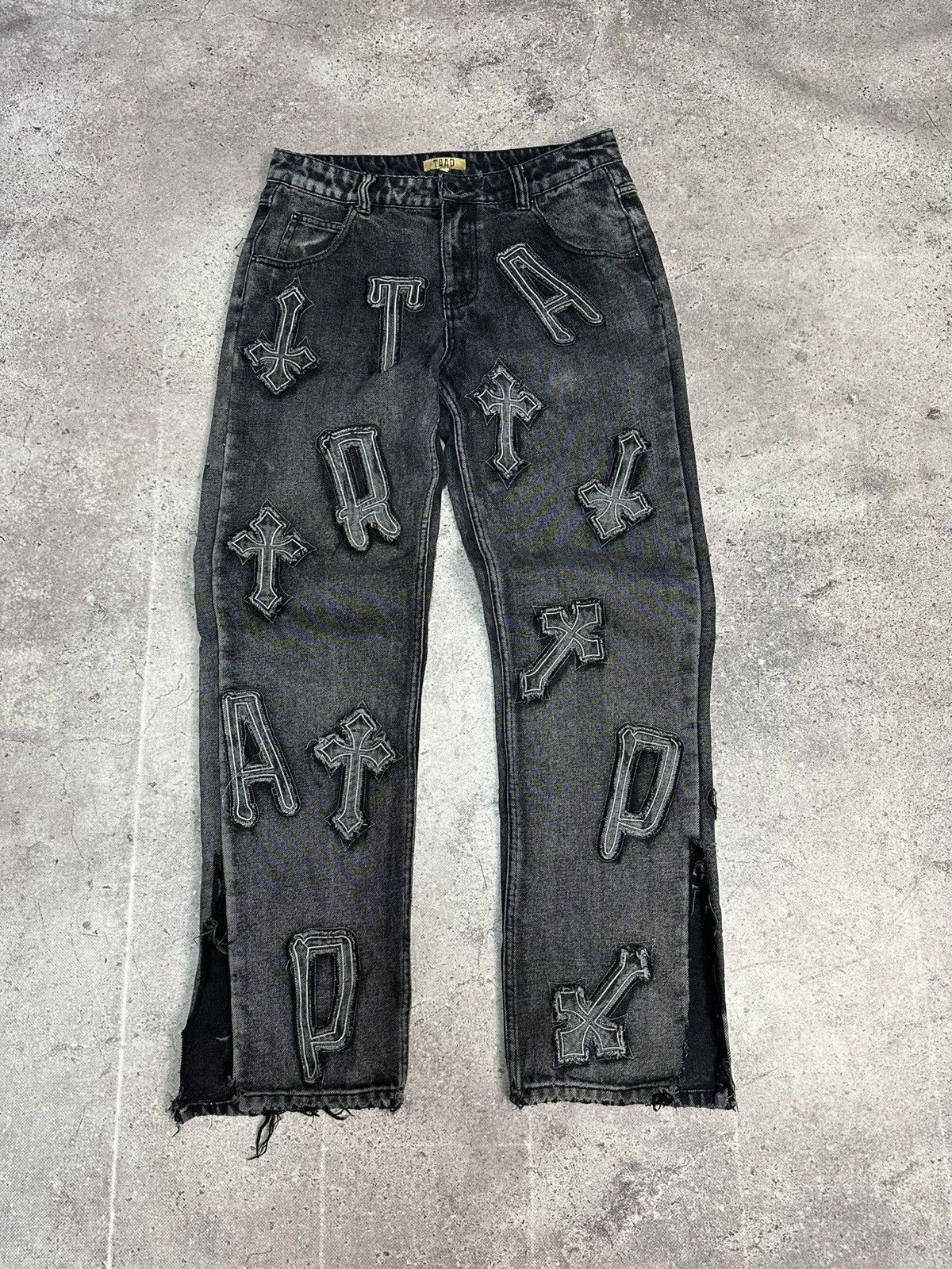 Vintage Vintage Trap Denim Jeans Chrome Hearts Style Big Logo Size US 31 - 2 Thumbnail
