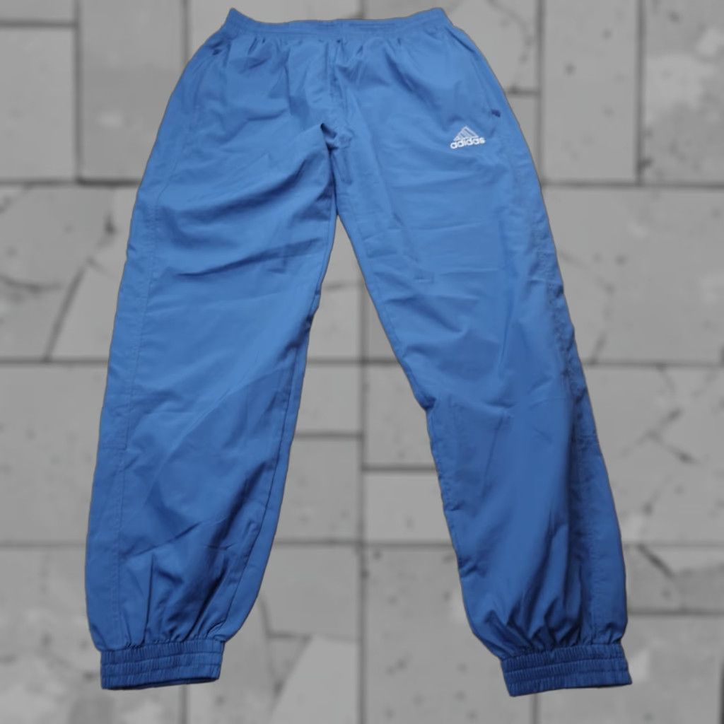 Adidas VINTAGE adidas Pants Large Blue Jogger Lined Zip Cuffs 1999 Mens Pants Regular Size L Blue Jogger Vintage adidas Size US 33 - 1 Thumbnail