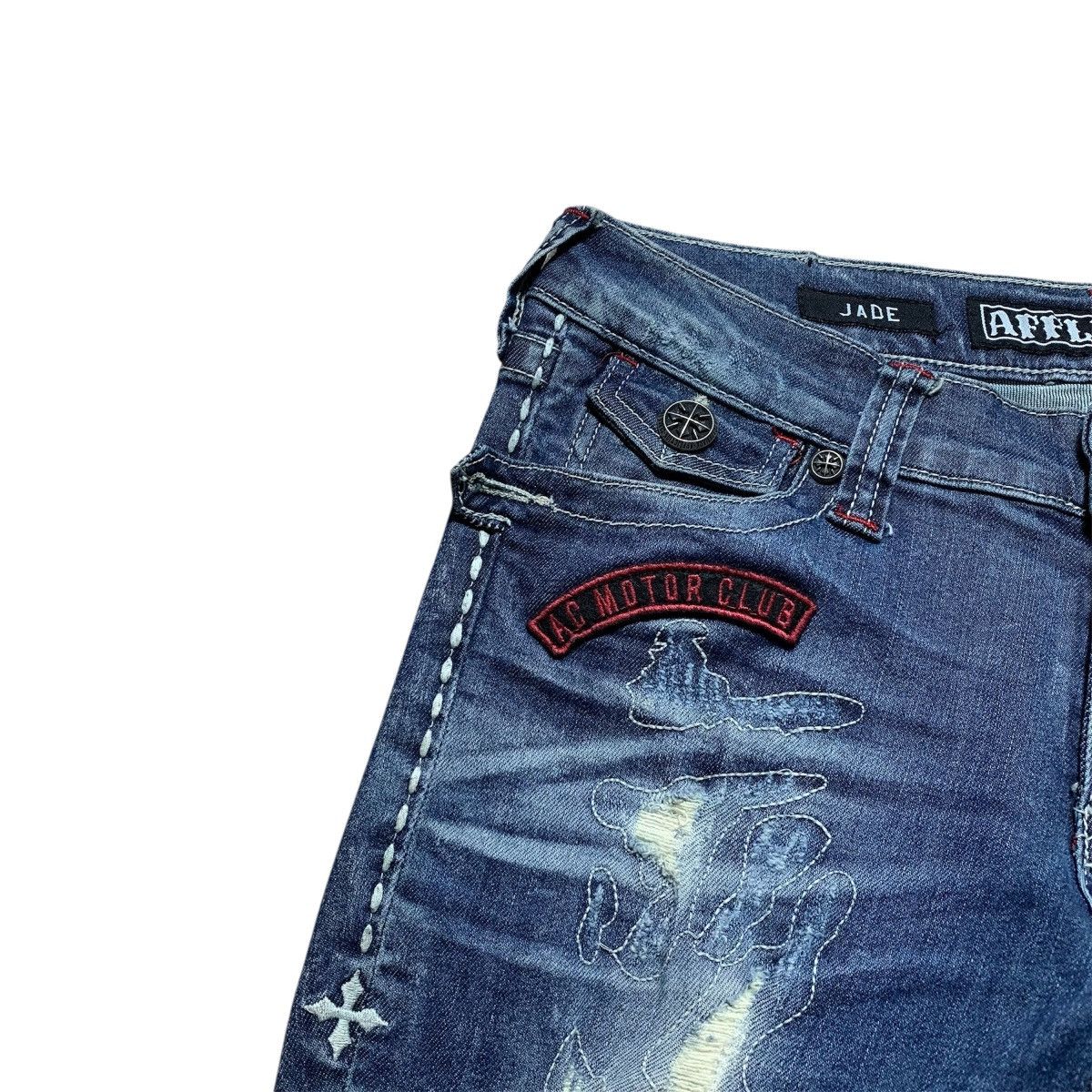 Affliction Y2k Affliction Distressed Flare Patch Punk Lgb V-keii Style Size US 29 - 4 Thumbnail