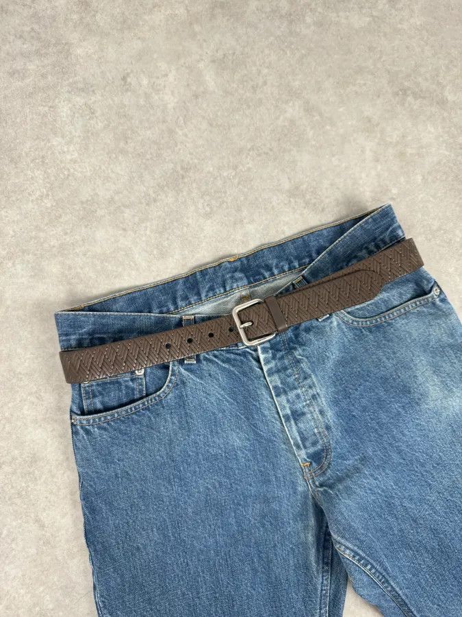 Prada 2000s Prada Brown Wover Leather Minimalist Belt Size ONE SIZE - 2 Thumbnail