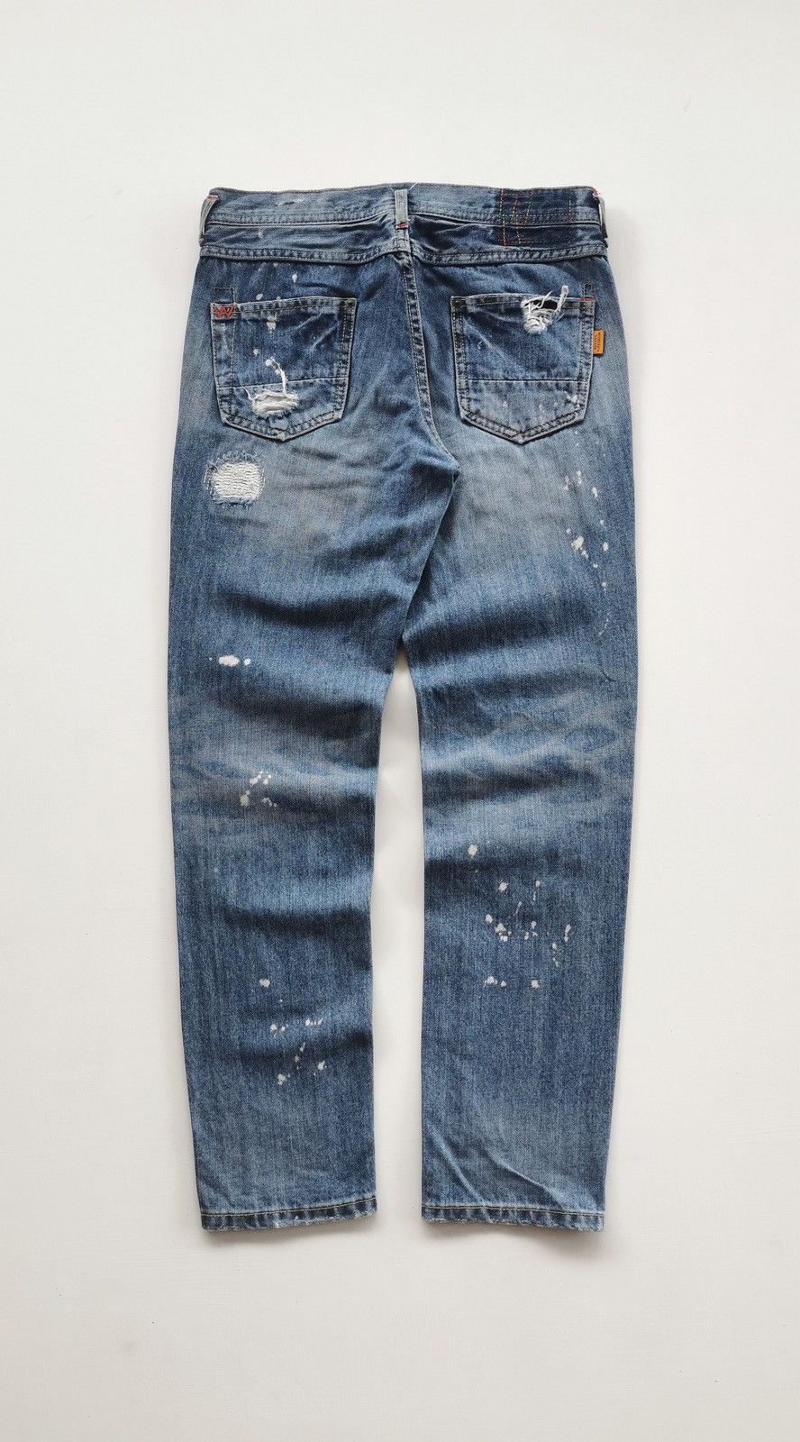 Japanese Brand Workers Garage Patchwork Distressed Denim Jeans Size 29" - 3 Thumbnail