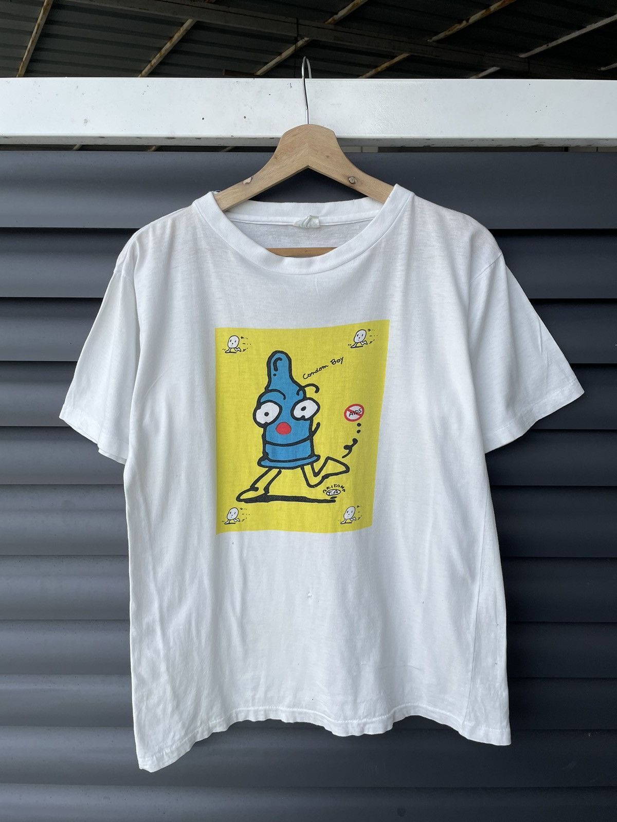 Vintage Parody Tshirt Condom Boy