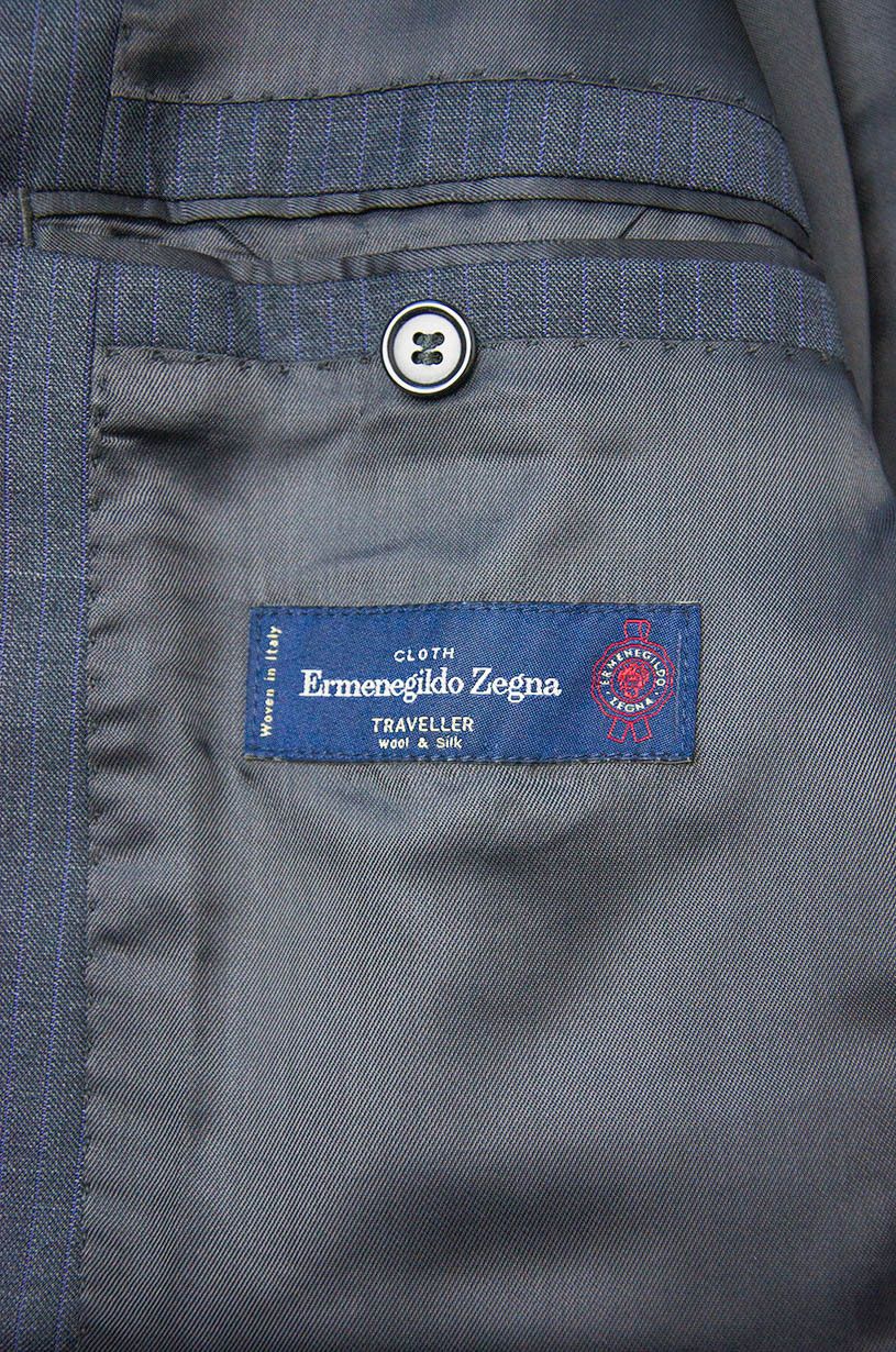 Ermenegildo Zegna Zegna Traveller Wool Silk Blazer Dark Grey Pinstripe 40S Size 40S - 6 Thumbnail