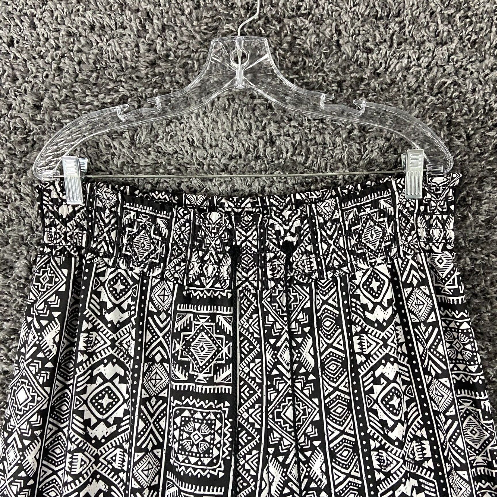 Vintage NEW West Loop Bohemian Palazzo Pants Wide Leg Black White Women’s XL Size 40" / US 18 - 4 Thumbnail