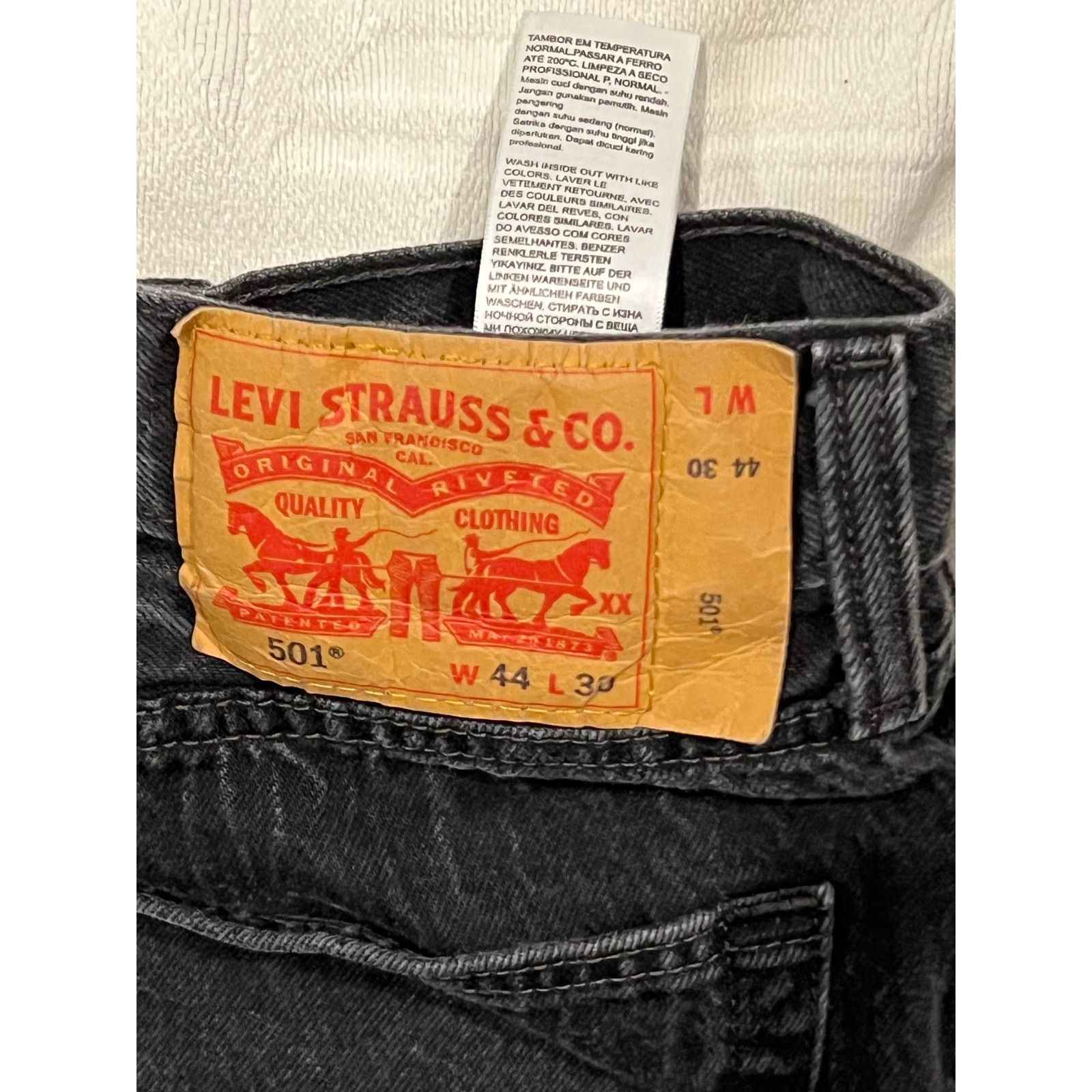 Levi's Levi Strauss 501 Classic Fit Black Jeans 44x30 Size US 44 / EU 60 - 3 Thumbnail