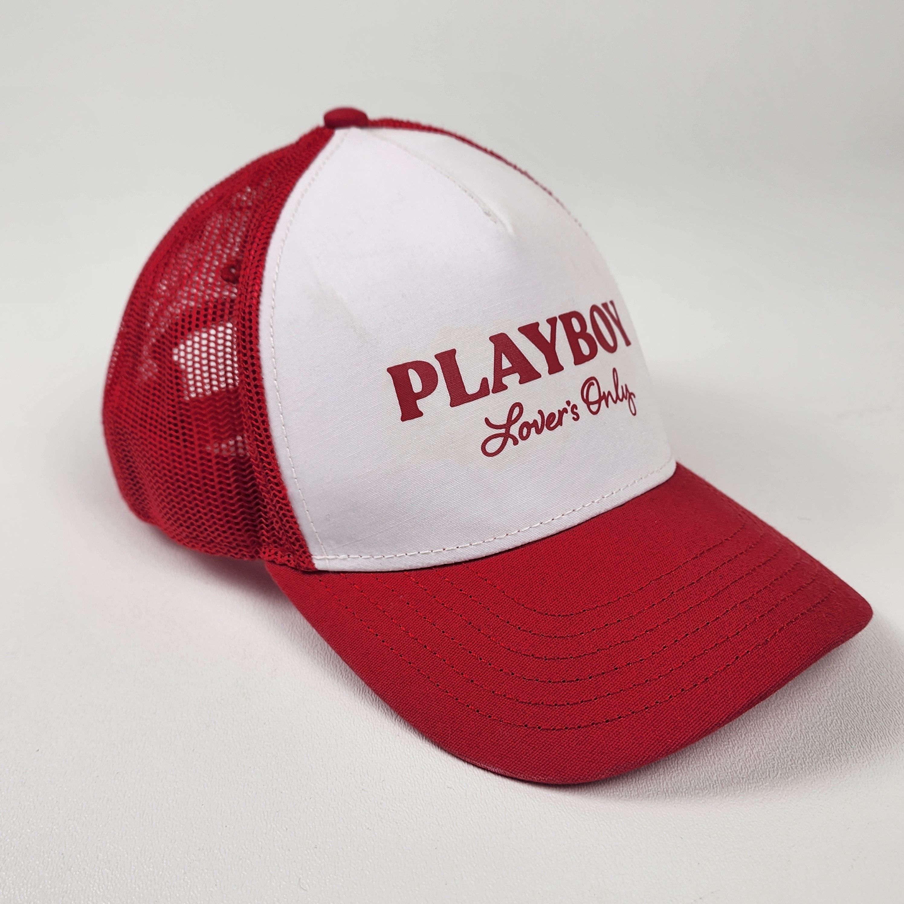Playboy Playboy Lover’s Only Trucker Hat Y2K Red White Snapback Size ONE SIZE - 2 Thumbnail