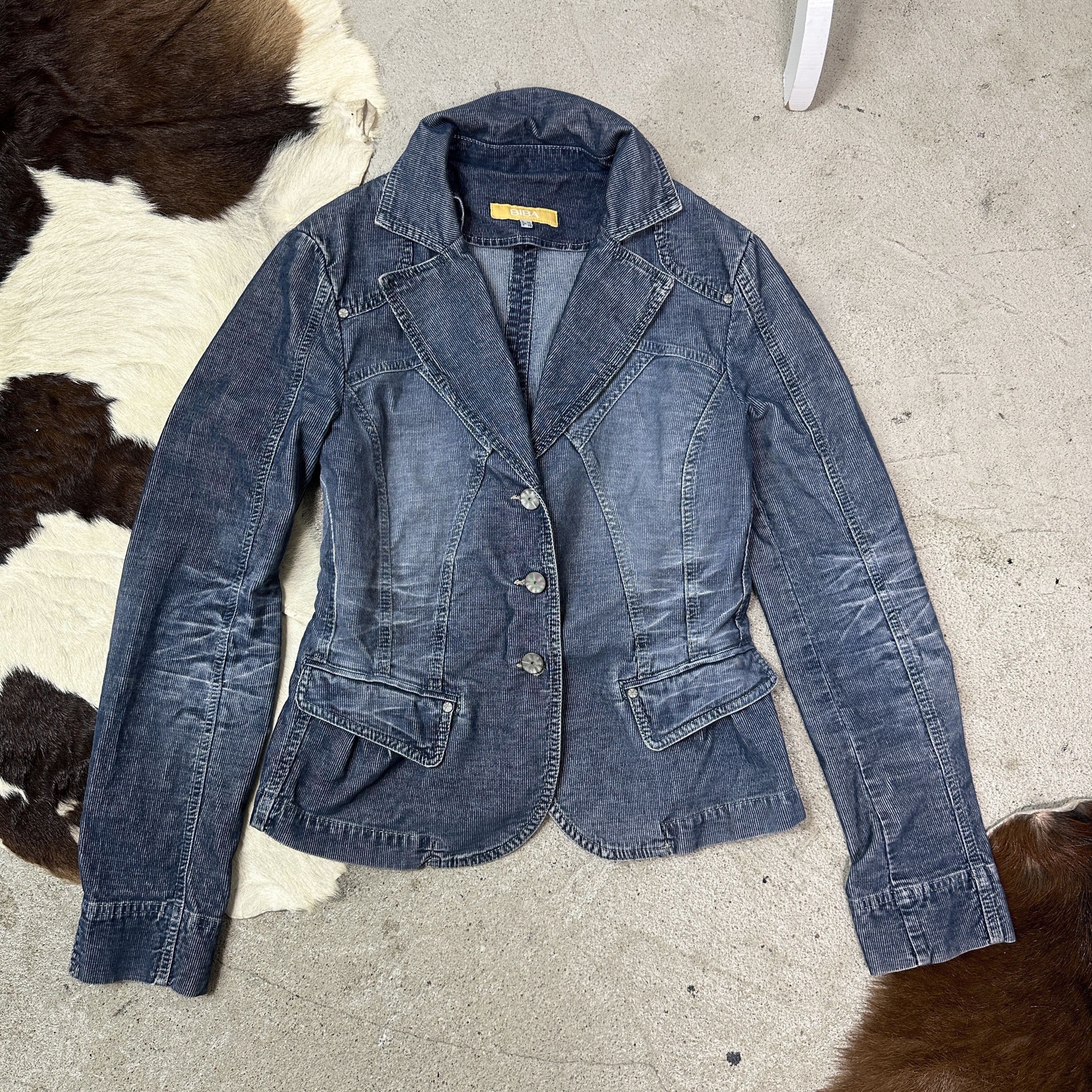Vintage Vintage Corduroy Fitted Denim Styled Blazer/Jacket Y2K Size M / US 6-8 / IT 42-44 - 2 Thumbnail