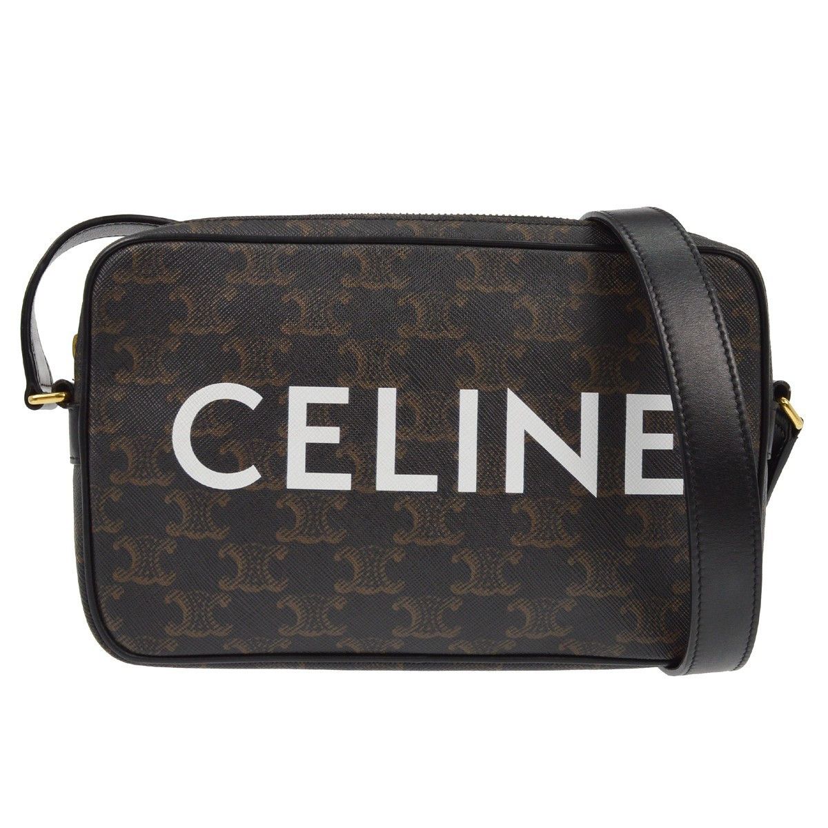 Celine Celine Logo Messenger Bag Triomphe Coated Canvas Size ONE SIZE - 1 Thumbnail