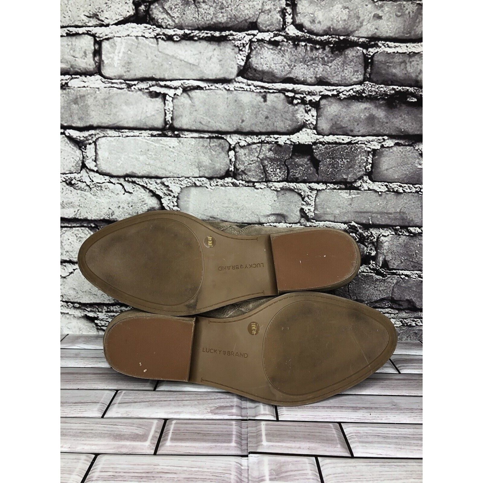 Lucky Brand Lucky Brand Fineses Taupe Suede Leather Double Zipper Heels Size US 10 / IT 40 - 22 Thumbnail