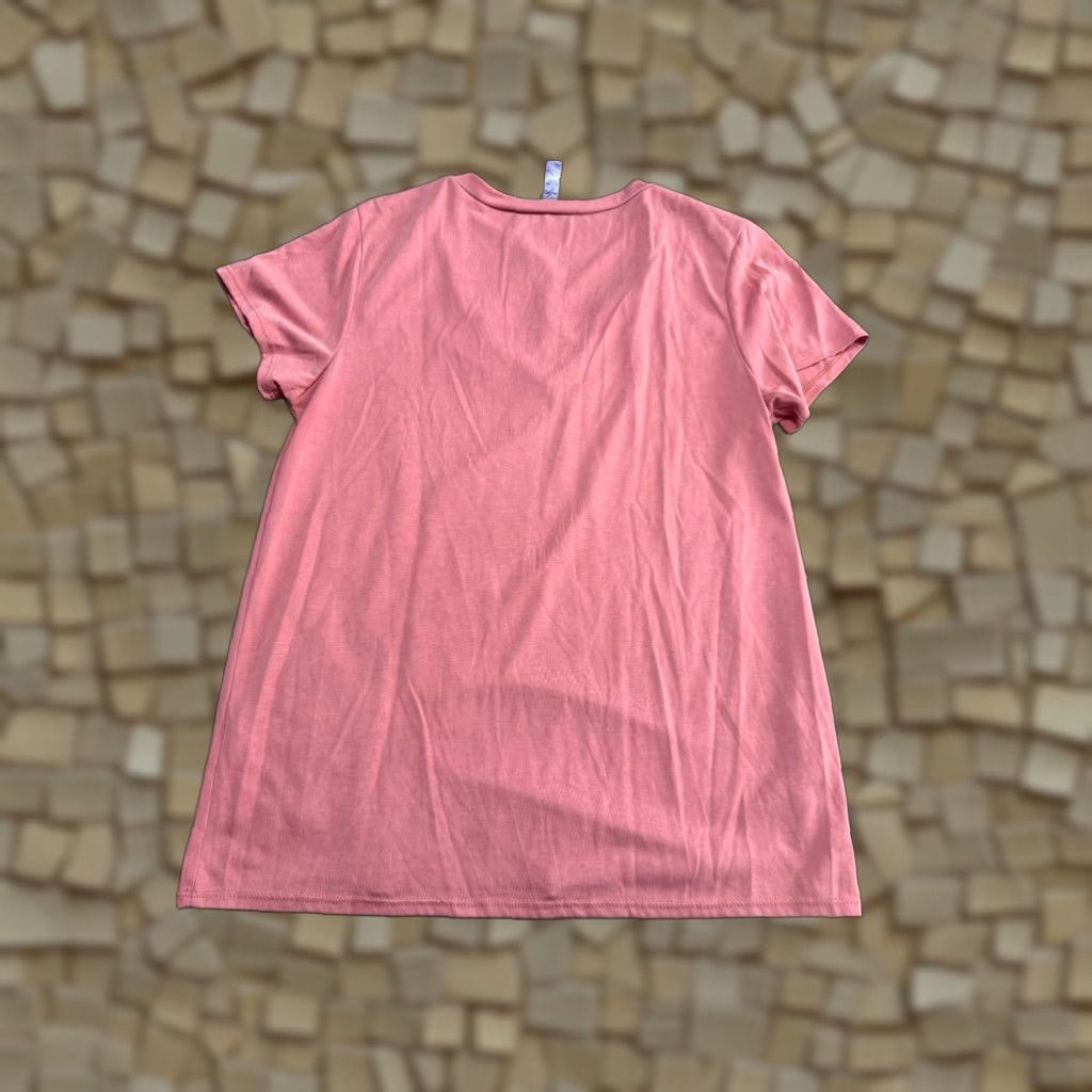 Pinko Alya Shirt Women's M Pink Embroidered Floral Short Sleeve V-neck Shirt Size M / US 6-8 / IT 42-44 - 1 Thumbnail