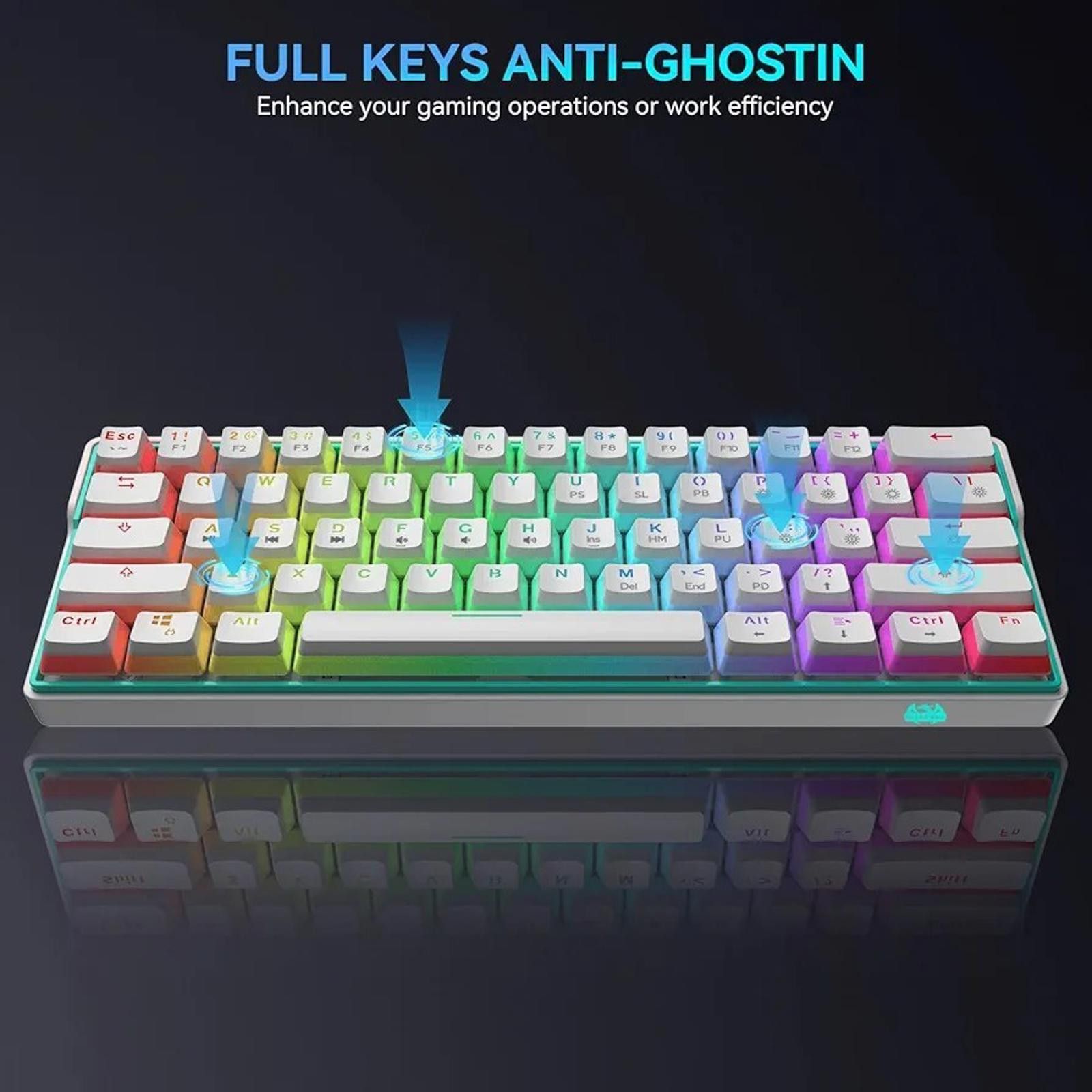 Other Nitafxhu NT61 Mechanical Gaming Keyboard White Size ONE SIZE - 5 Thumbnail