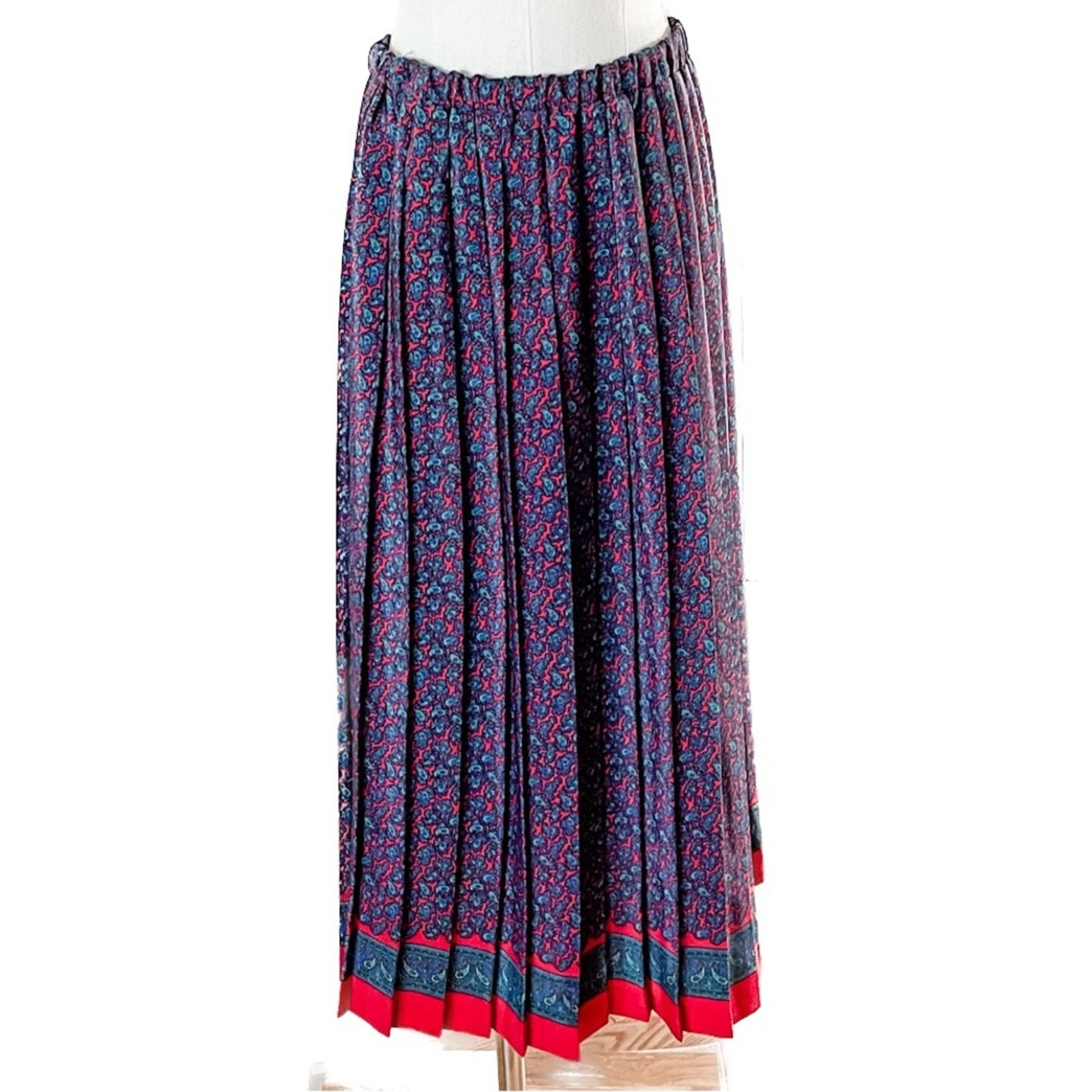 Vintage VIntage 90s paisley pleated midi skirt/mini dress S/M 6/8 Size 27" / US 4 / IT 40 - 8 Thumbnail