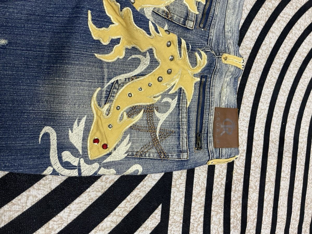 In The Attic 2000s IN THE ATTIC FLARE STUDDED EMBROIDERY JEANS RARE Size US 30 / EU 46 - 19 Thumbnail