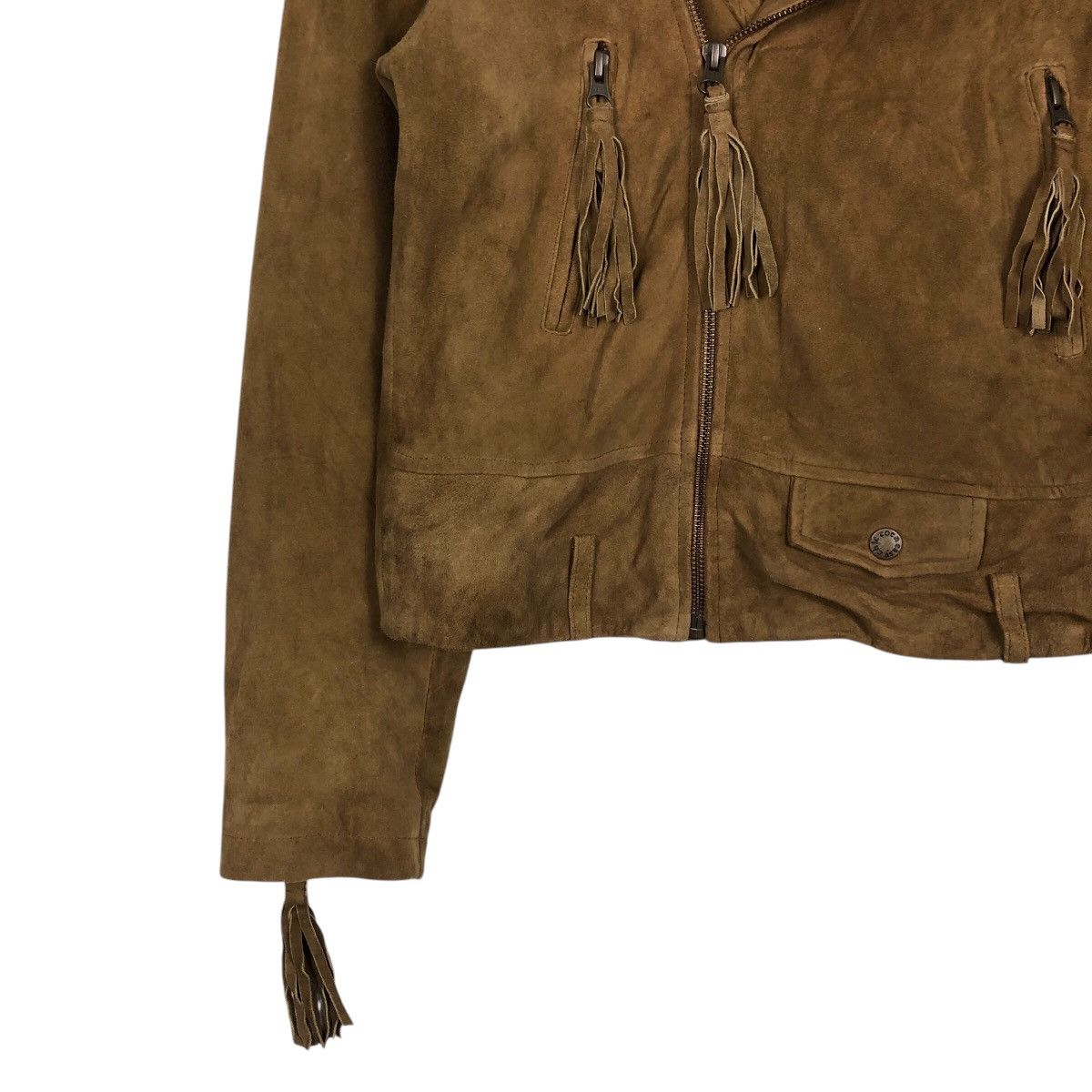 Japanese Brand 📌Vtg Leather Jacket Biker Coen Double Collar Issey Miyake Size US M / EU 48-50 / 2 - 5 Thumbnail
