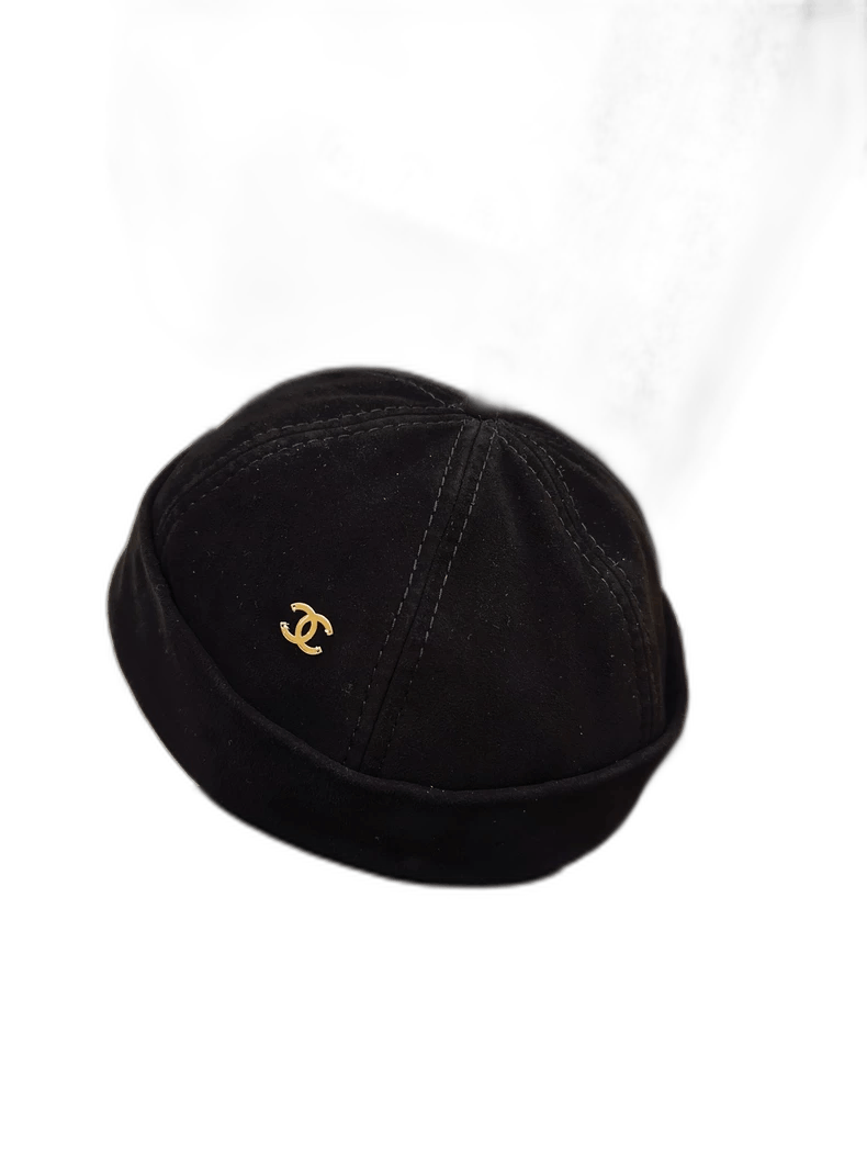 Chanel Chanel Black Suede Beret Hat Size ONE SIZE - 1 Thumbnail