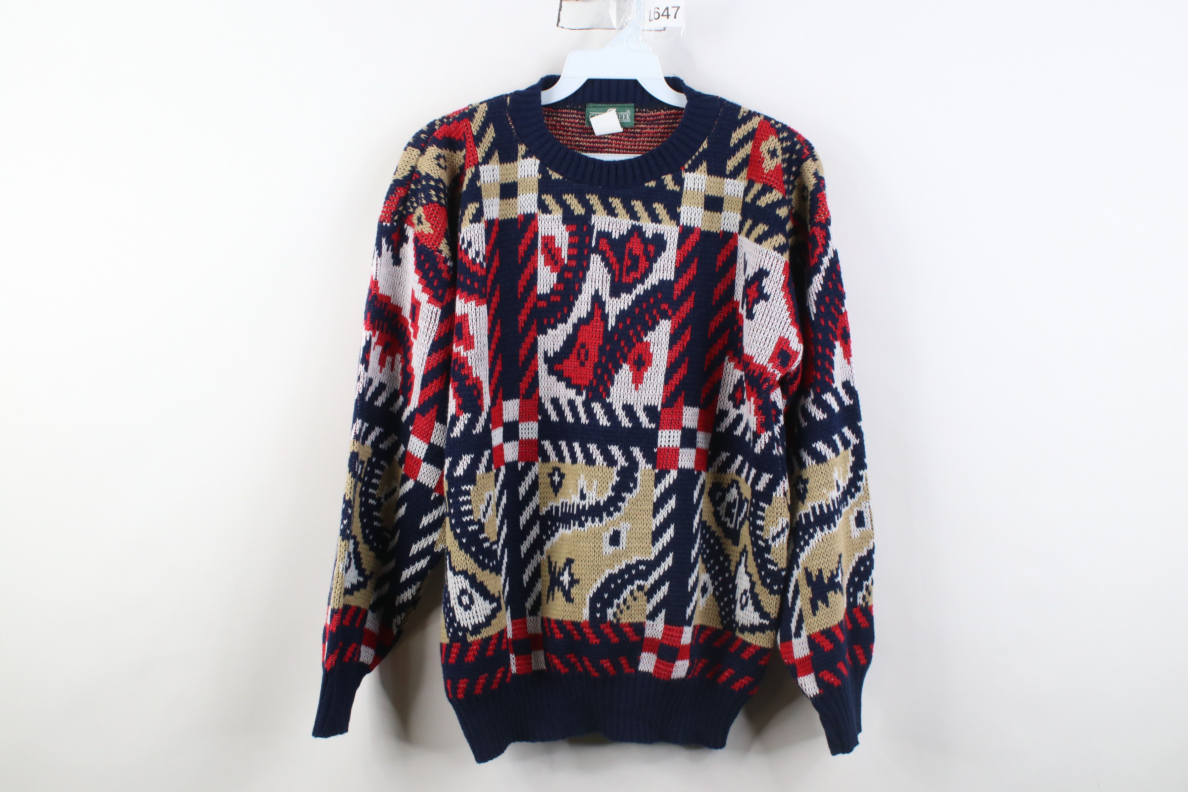 Vintage Vintage 90s Streetwear Paisley Knit Crewneck Sweater USA Size M / US 6-8 / IT 42-44 - 1 Thumbnail