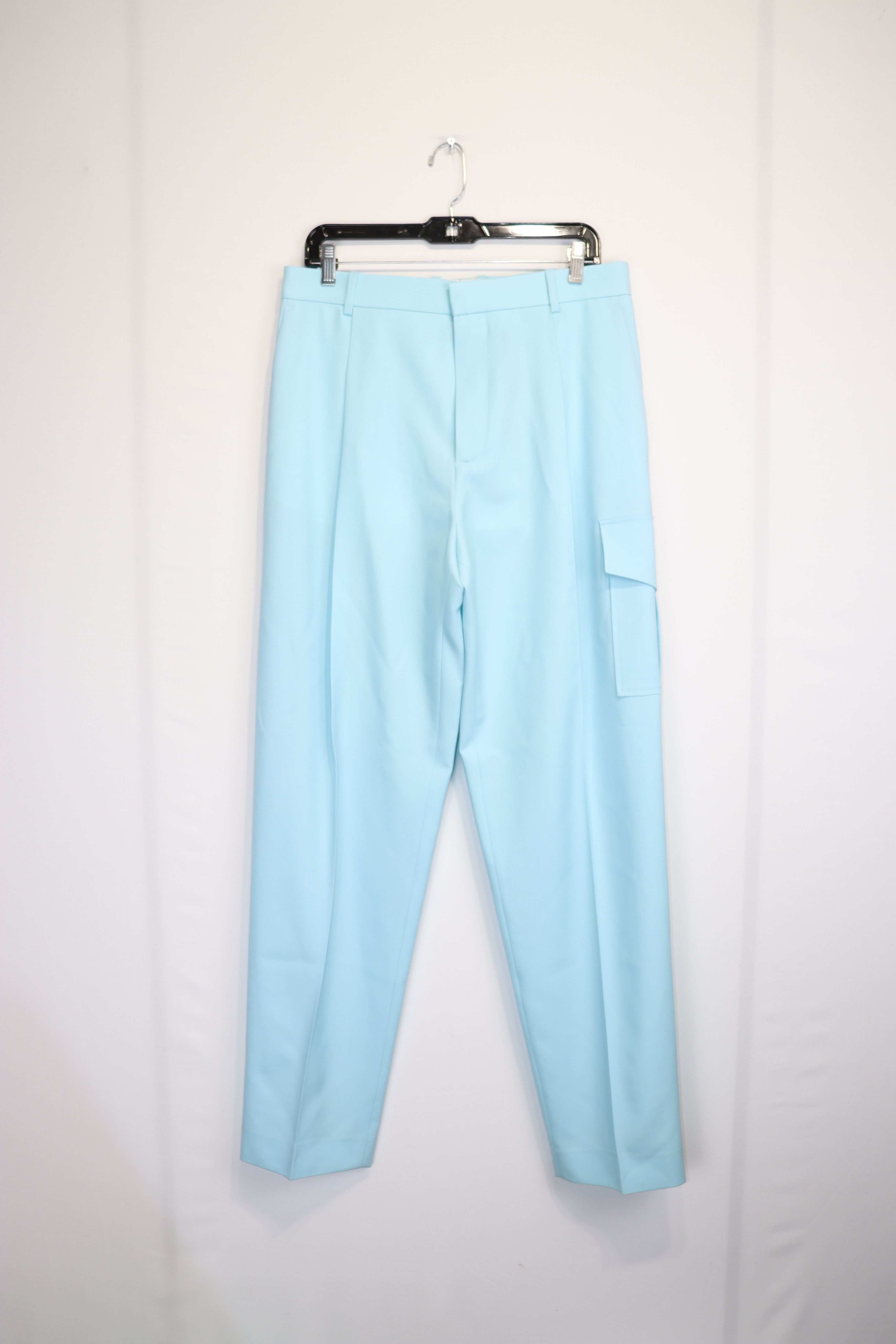 Bottega Veneta o1rshd1 Light Wool Twill Trousers in Pale Blue Size US 32 / EU 48 - 2 Thumbnail