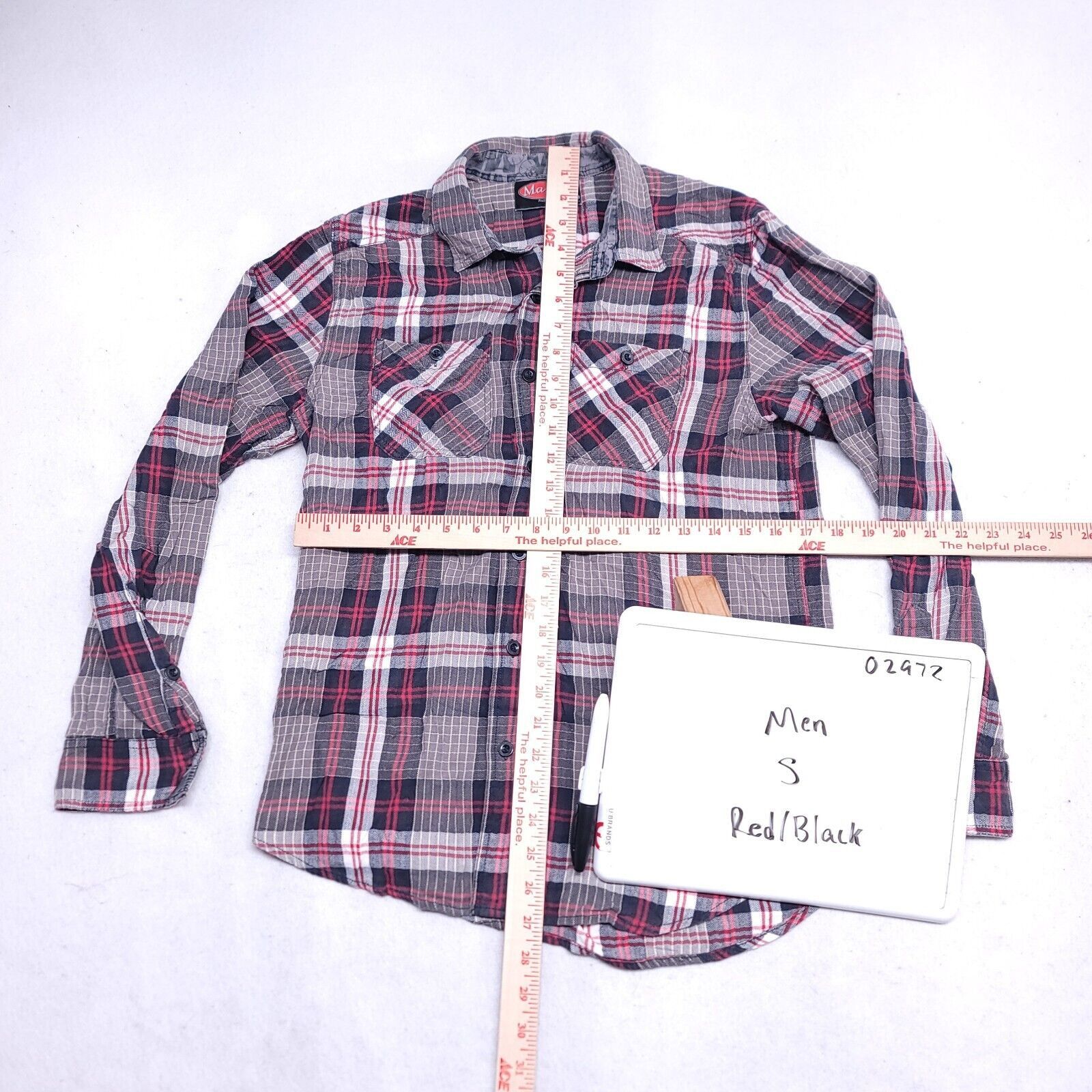 Mambo Mambo Tartan Flannel Casual Shirt Mens Size Small S Gray Red Size US S / EU 44-46 / 1 - 6 Thumbnail