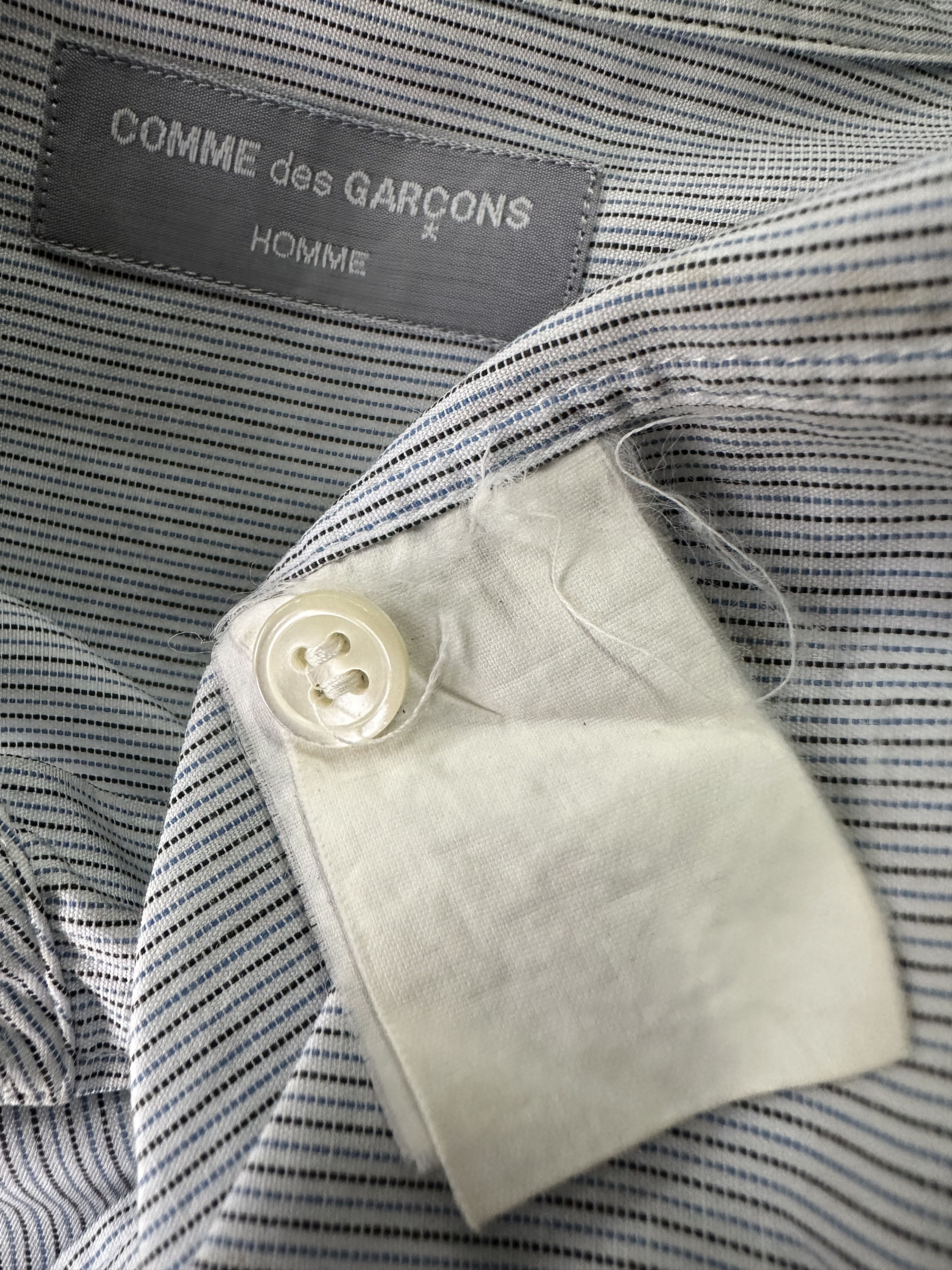 Comme des Garcons Homme Vintage 80s CDG Homme 2 Tone Stripe Shirt Button Up Size US M / EU 48-50 / 2 - 8 Thumbnail
