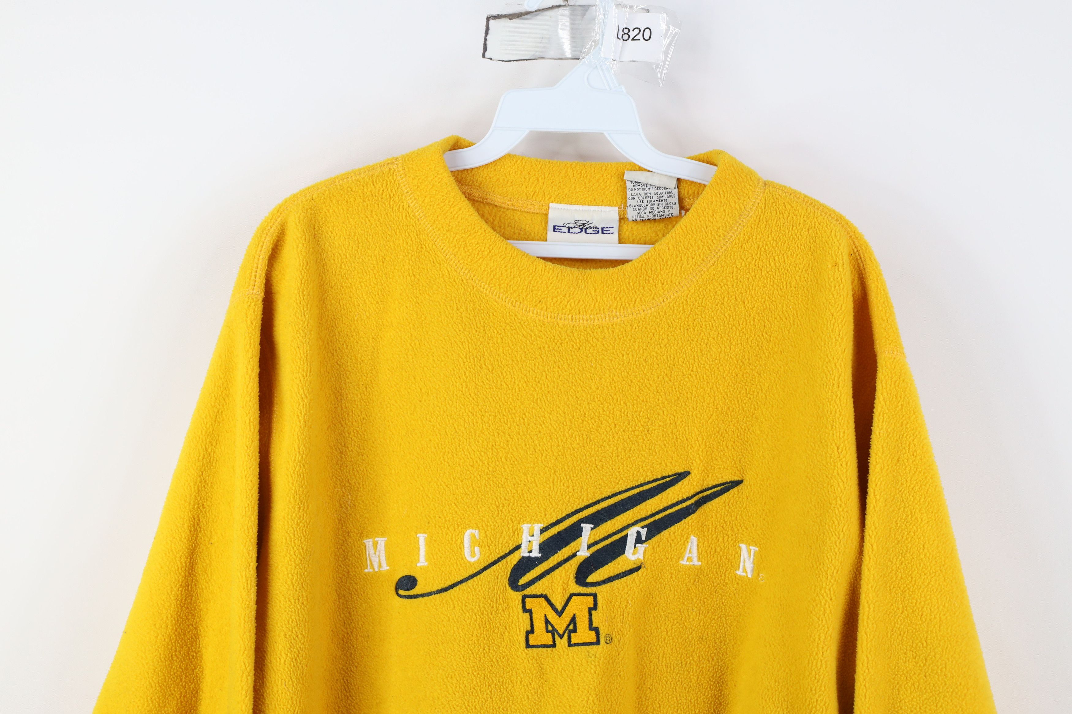 Vintage Vintage 90s University of Michigan Fleece Sweatshirt Size L / US 10 / IT 46 - 2 Thumbnail