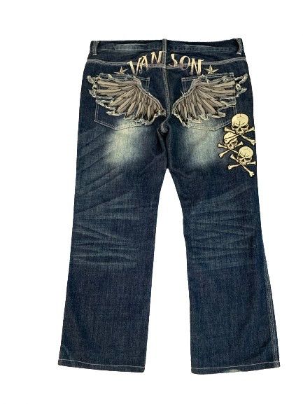 Vanson Leathers Vanson Leathers Skull Embroidery Washed Denim Size US 38 / EU 54 - 1 Thumbnail