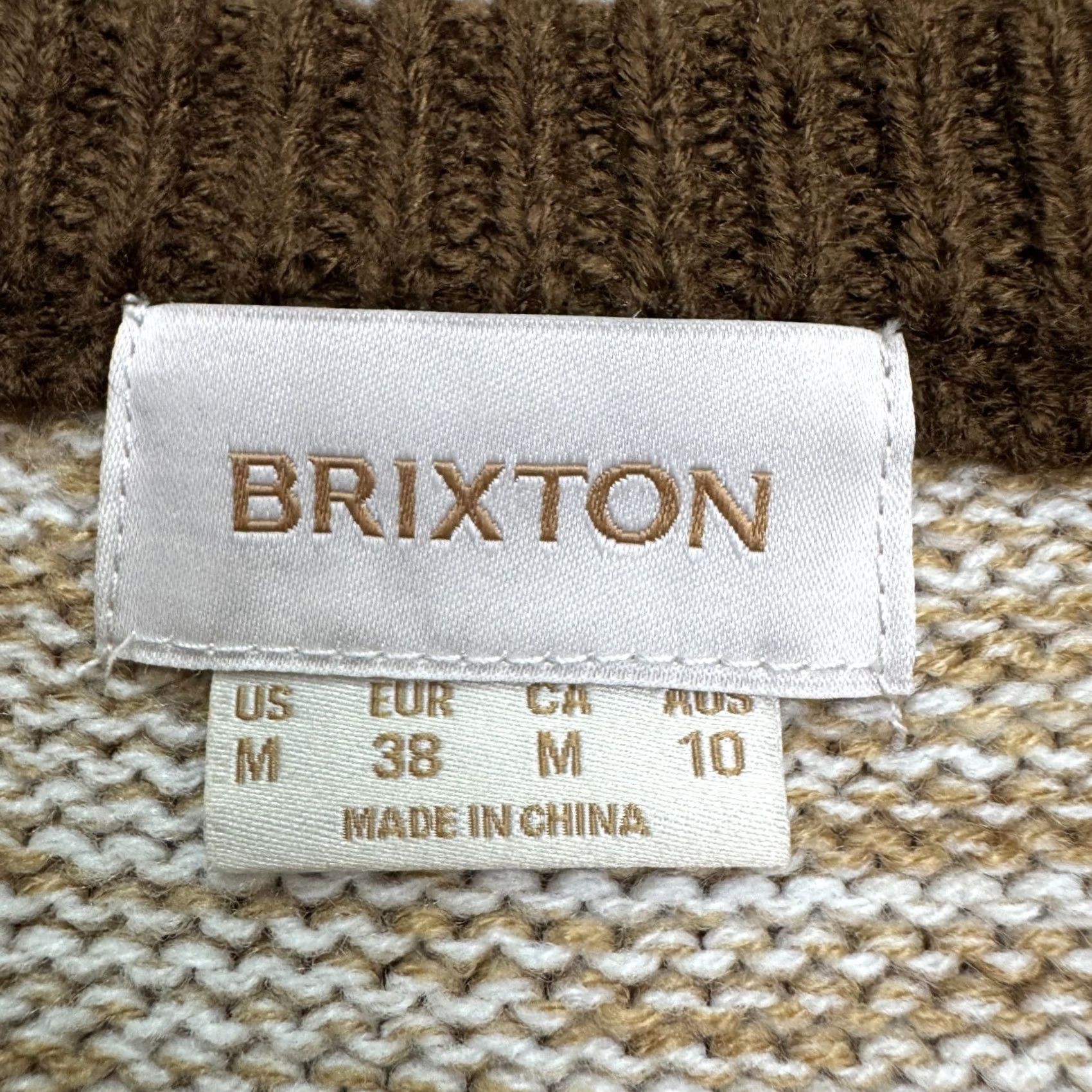 Brixton Brixton Monterey Mojave Striped Pullover Sweater Womens Medium Brown Balloon Sleeve Knit Pullover Size M / US 6-8 / IT 42-44 - 6 Thumbnail