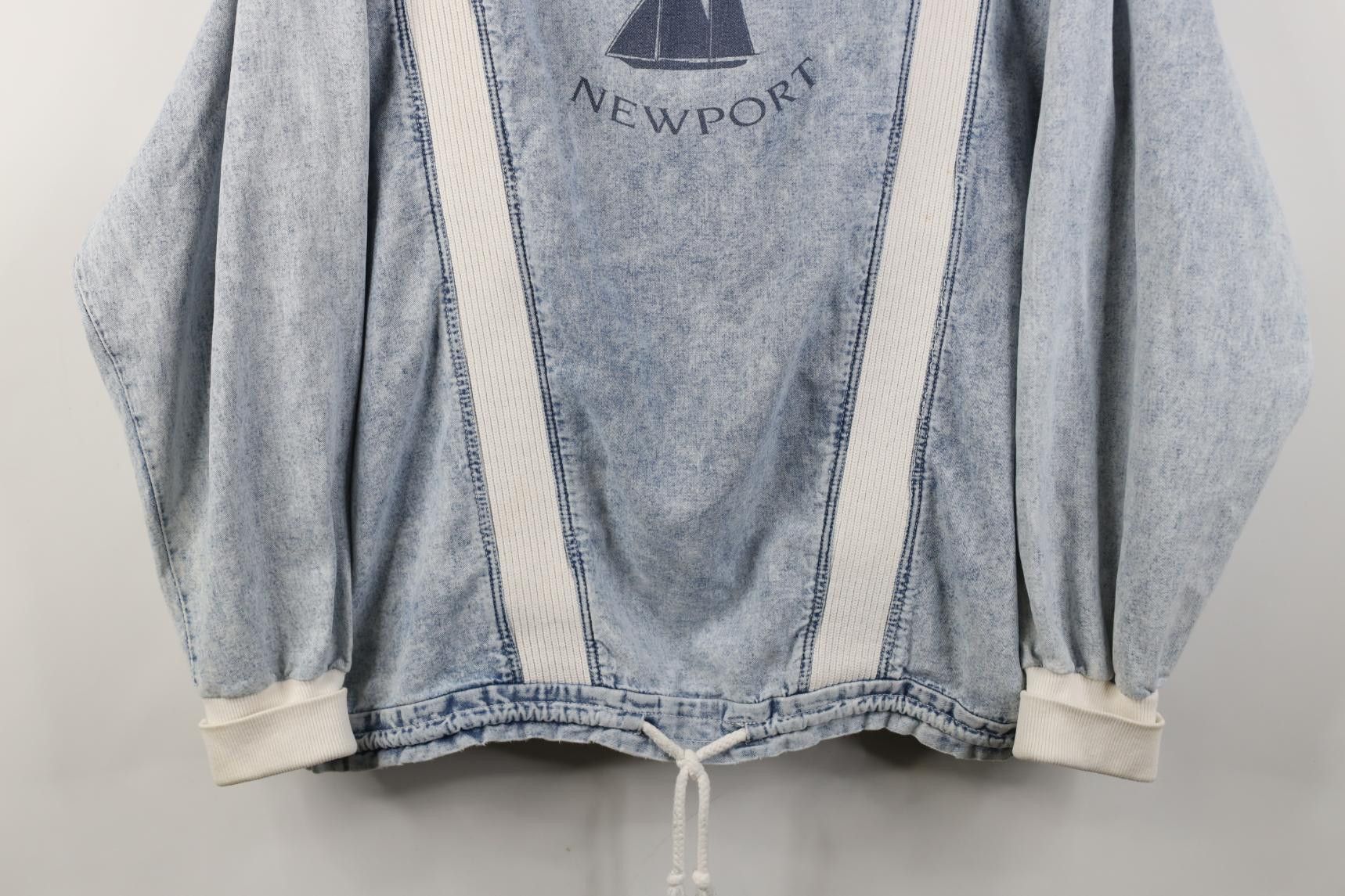 Vintage Vintage 90s Streetwear Acid Wash Denim Pullover Jacket Blue Size XL / US 12-14 / IT 48-50 - 3 Thumbnail